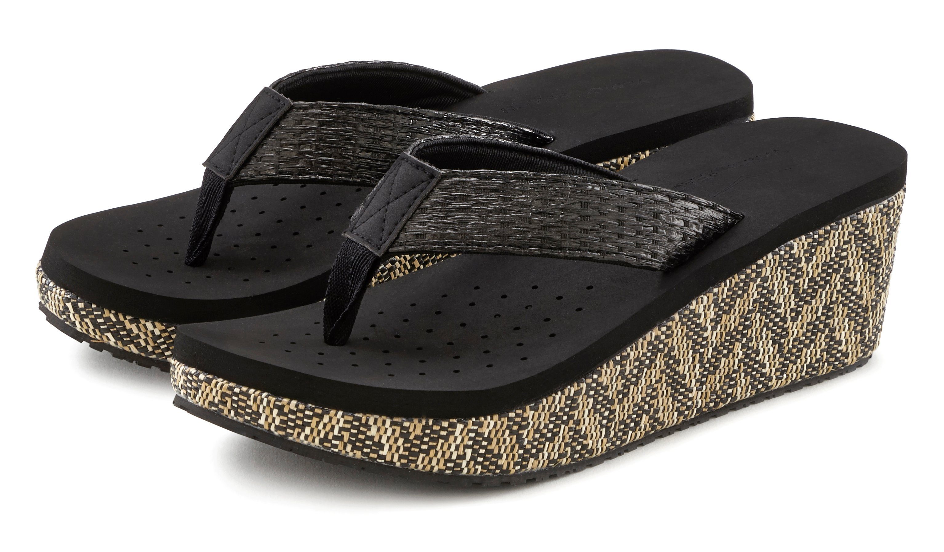 Venice Beach Badslippers Sandaal, pantoffel, badslipper met versierde sleehak VEGAN