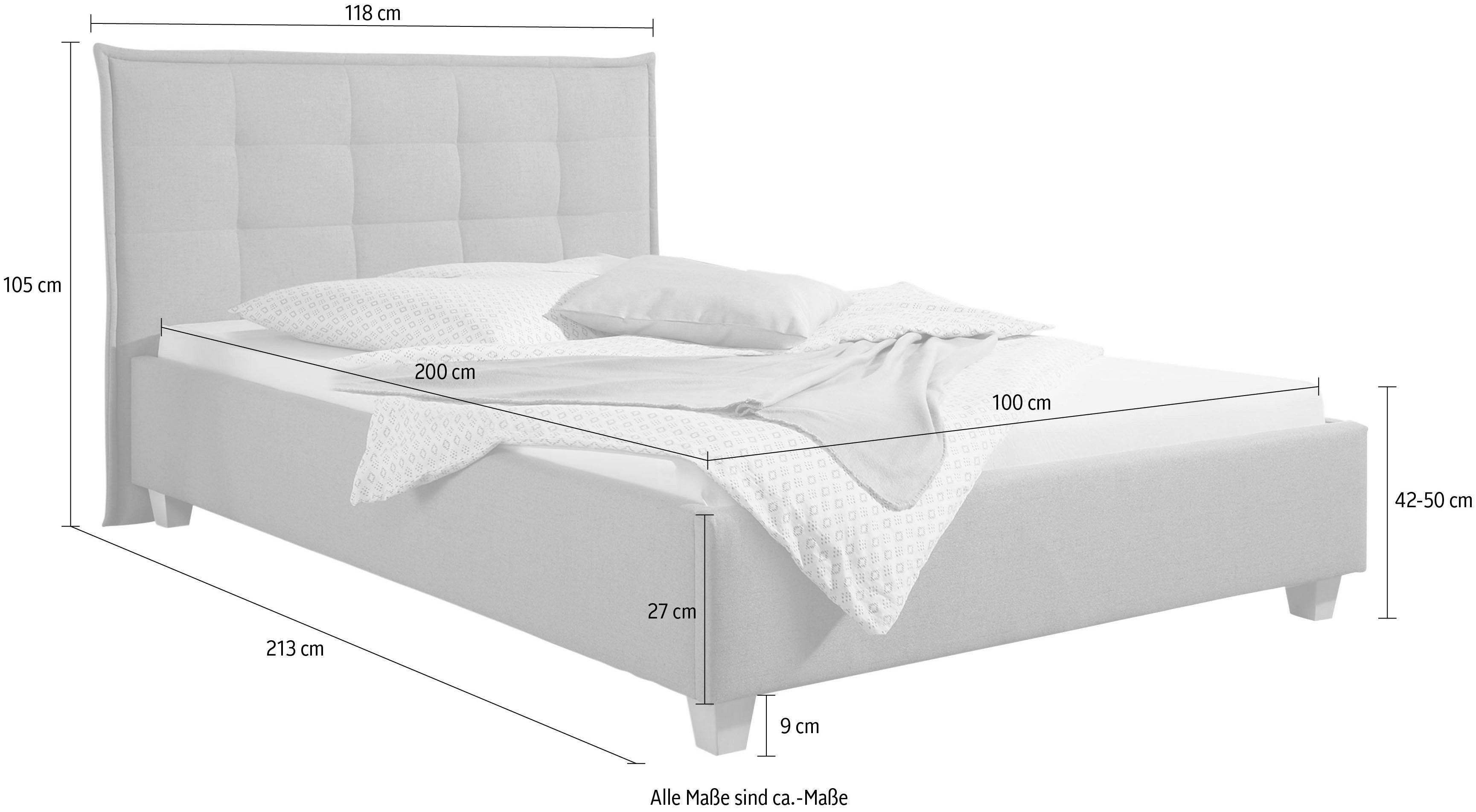 Maintal Gestoffeerd bed Retlaw Zijkanten van het bed zelf te monteren, zonder bedkist