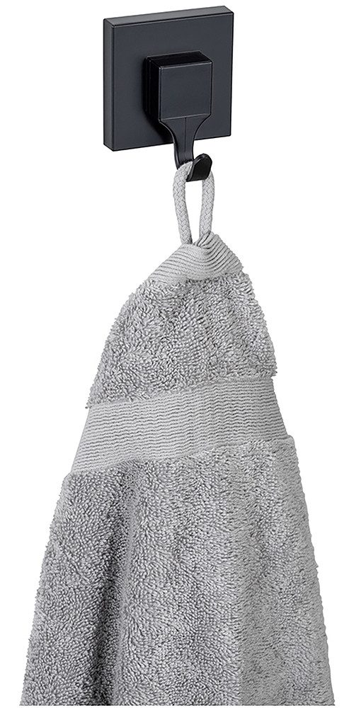 WENKO Wandhaak Vacuum-Loc® model Quadro van kunststof voor handdoeken, bevestiging zonder boren (set, 2 stuks)