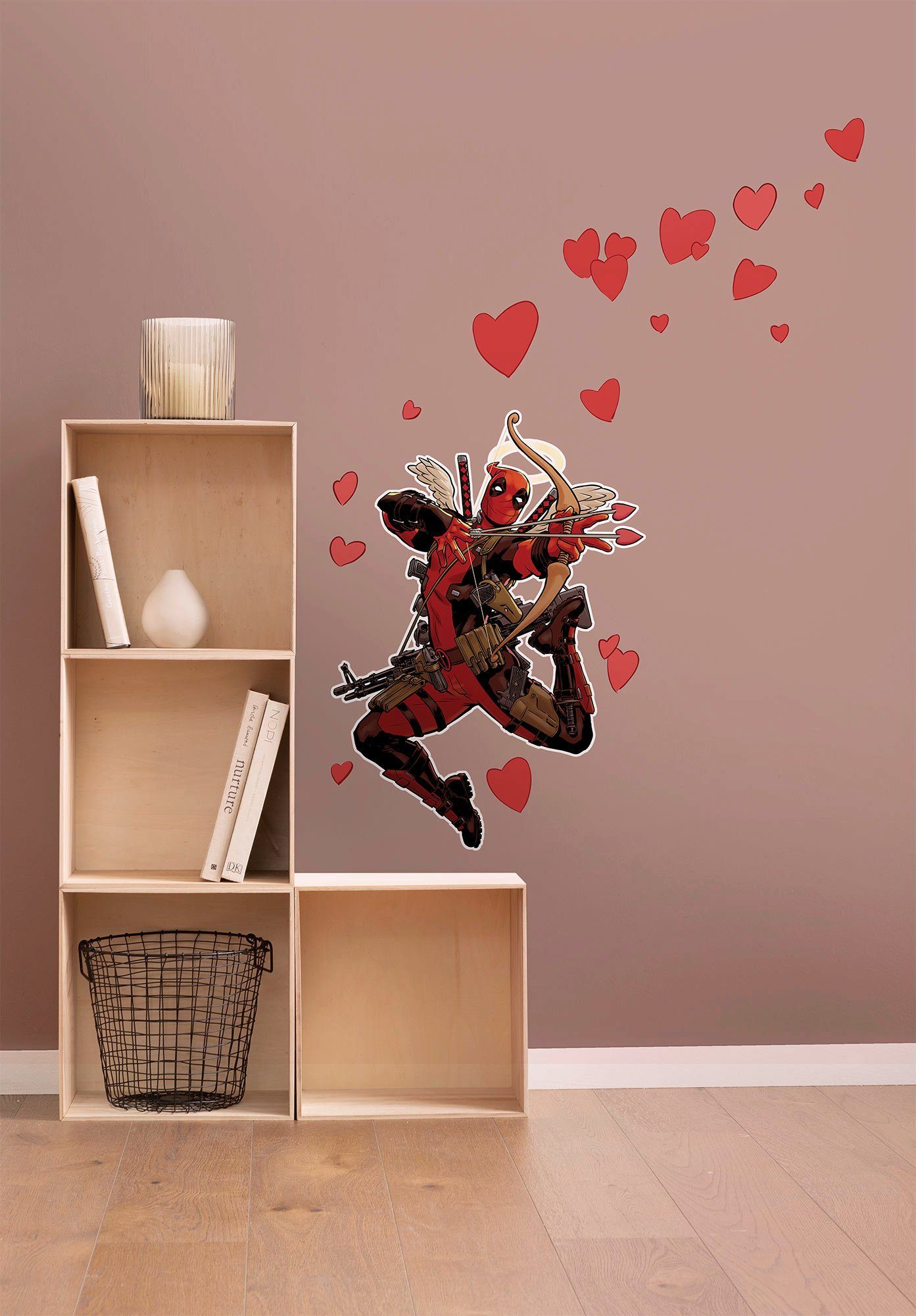 Komar Wandfolie Deadpool Lovepool - afm. 50 x 70 cm zelfklevend, wandstickers, kinderkamer (17-delig)