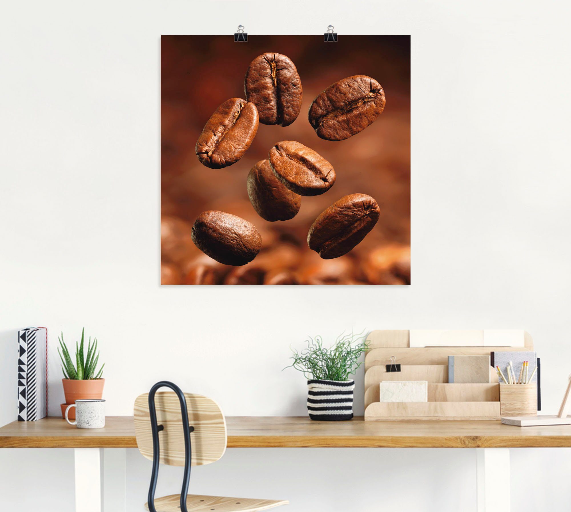 Artland Artprint Close-up van koffiebonen als artprint op linnen, poster in verschillende formaten maten