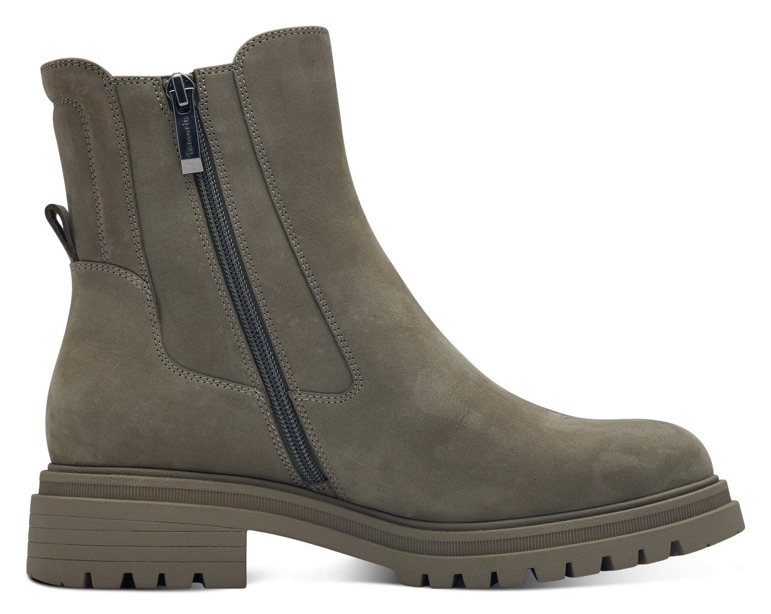 Tamaris Chelsea-boots blokhak, combat boots, enkellaars met stretch-inzet