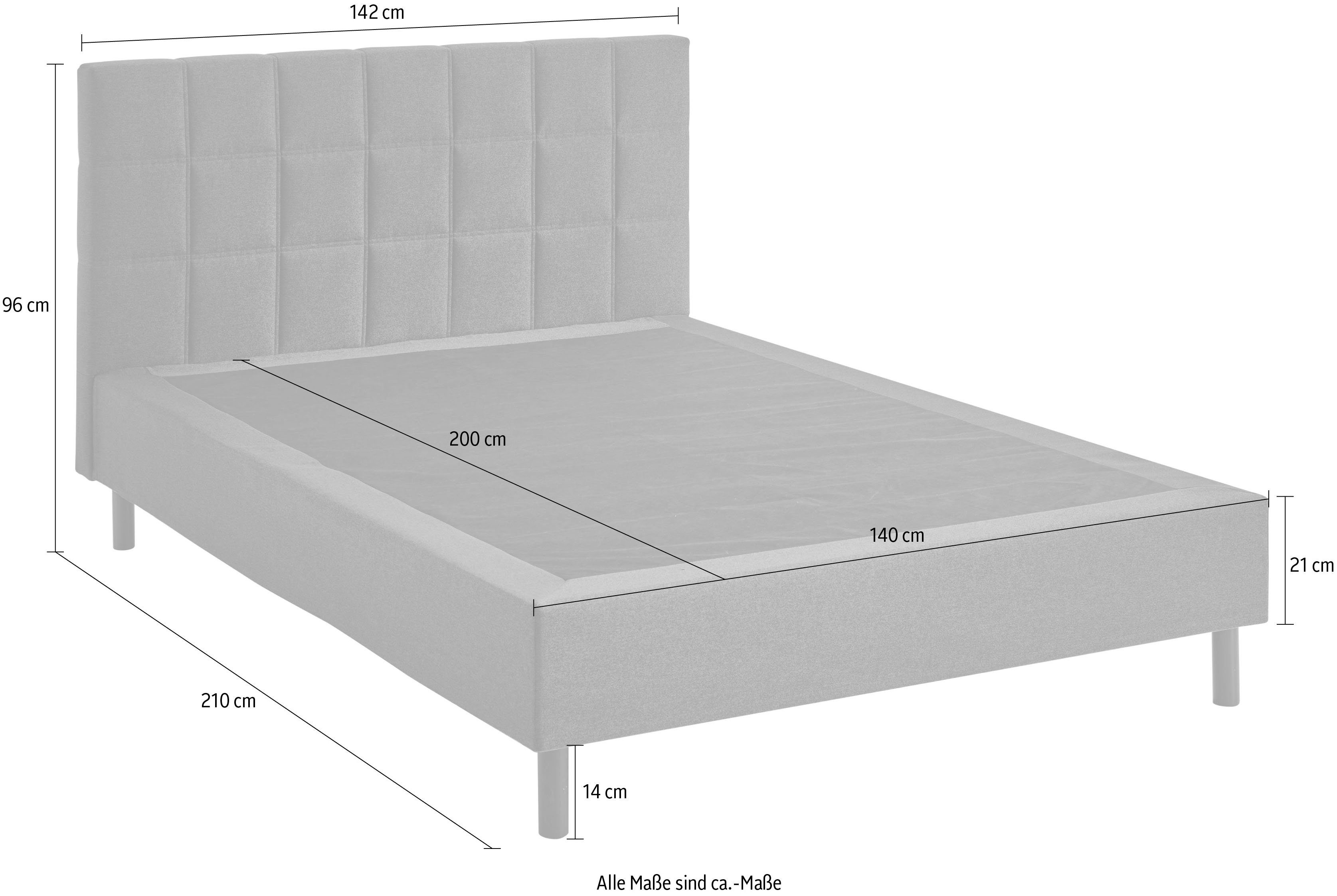 ATLANTIC home collection Boxspring NIKOLA Massief houten poten, met/zonder matras, verkrijgbaar in H2 en H3