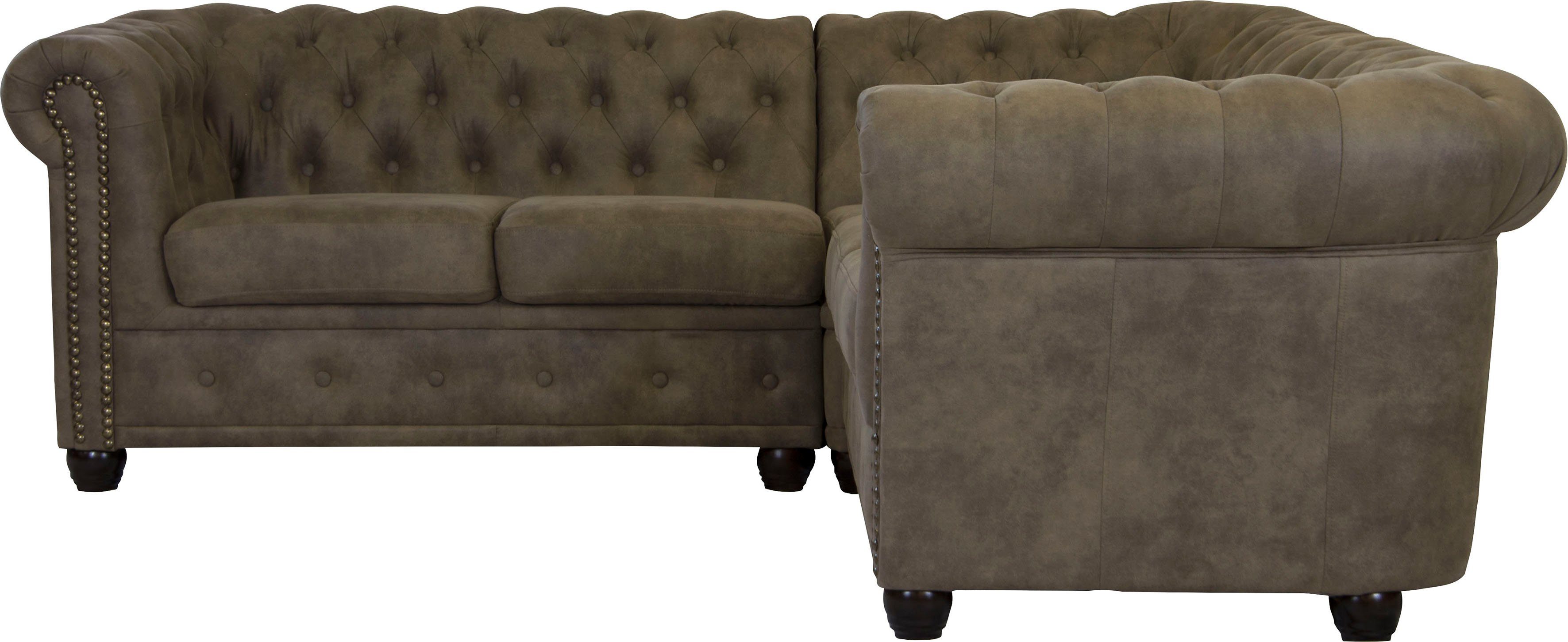 Home affaire Chesterfield-bank Rysum L-vorm Chesterfield-look, gelijkbenig
