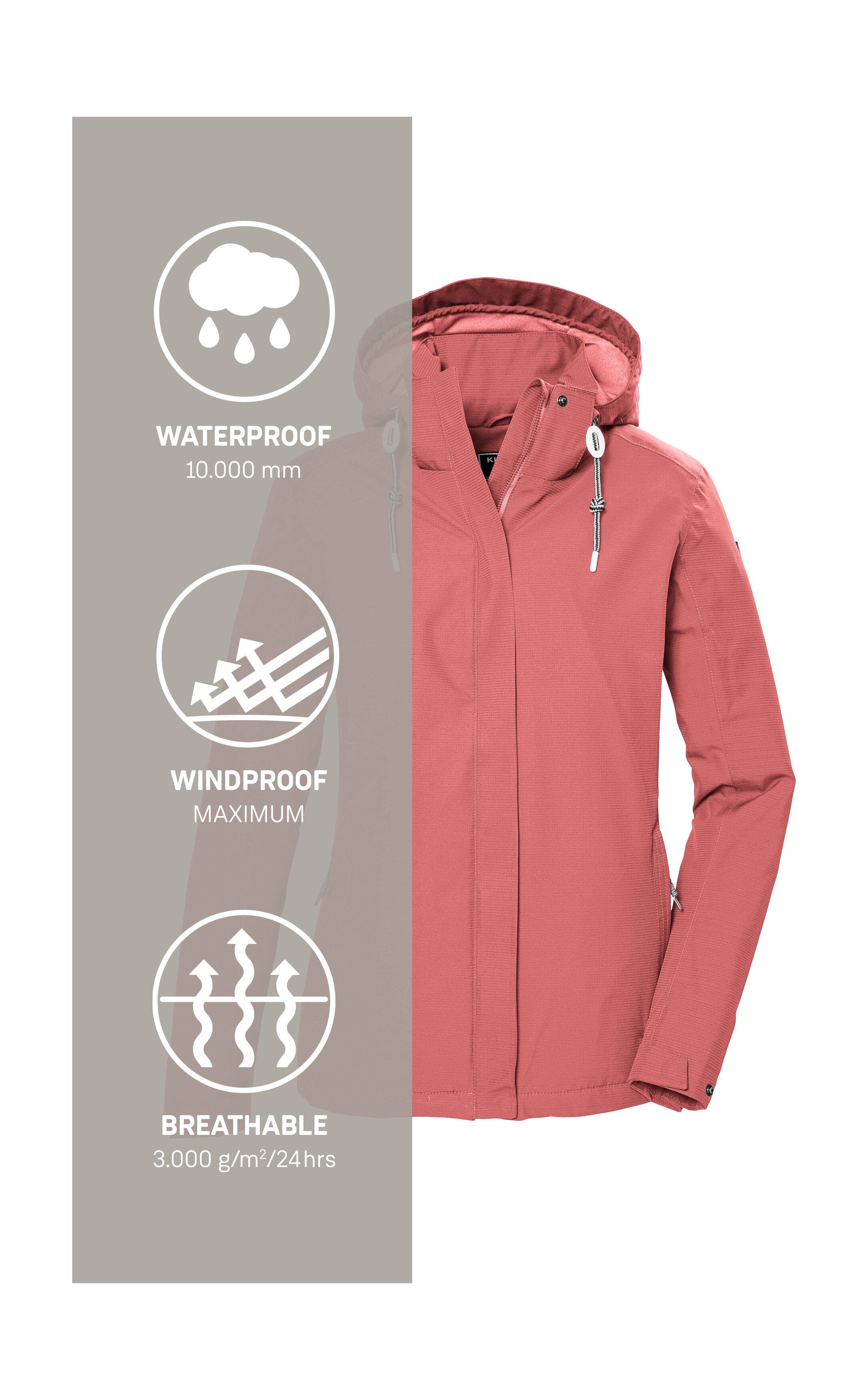 Killtec Outdoorjack KOS 61 WMN JCKT Waterdicht, ademend, afneembare capuchon, duurzame productie