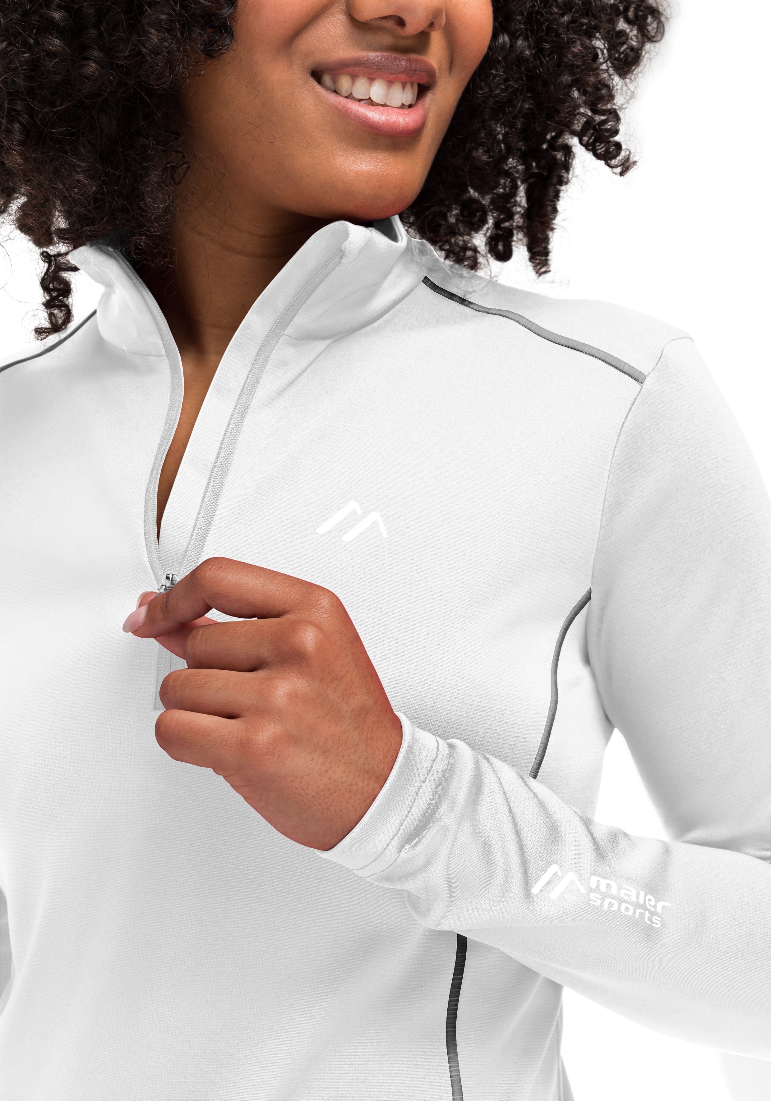 Maier Sports Fleecetrui Jenna Rec Dames midlayer, elastisch en onderhoudsvriendelijk half-zip fleece