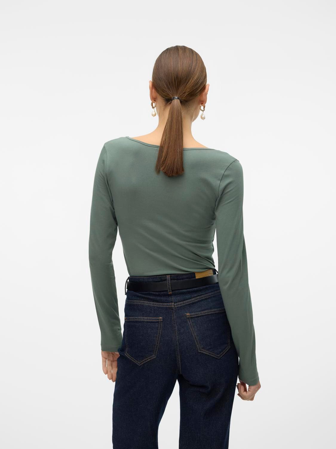 Vero Moda Shirt met lange mouwen VMLULU LS U-NECK TOP JRS GA NOOS