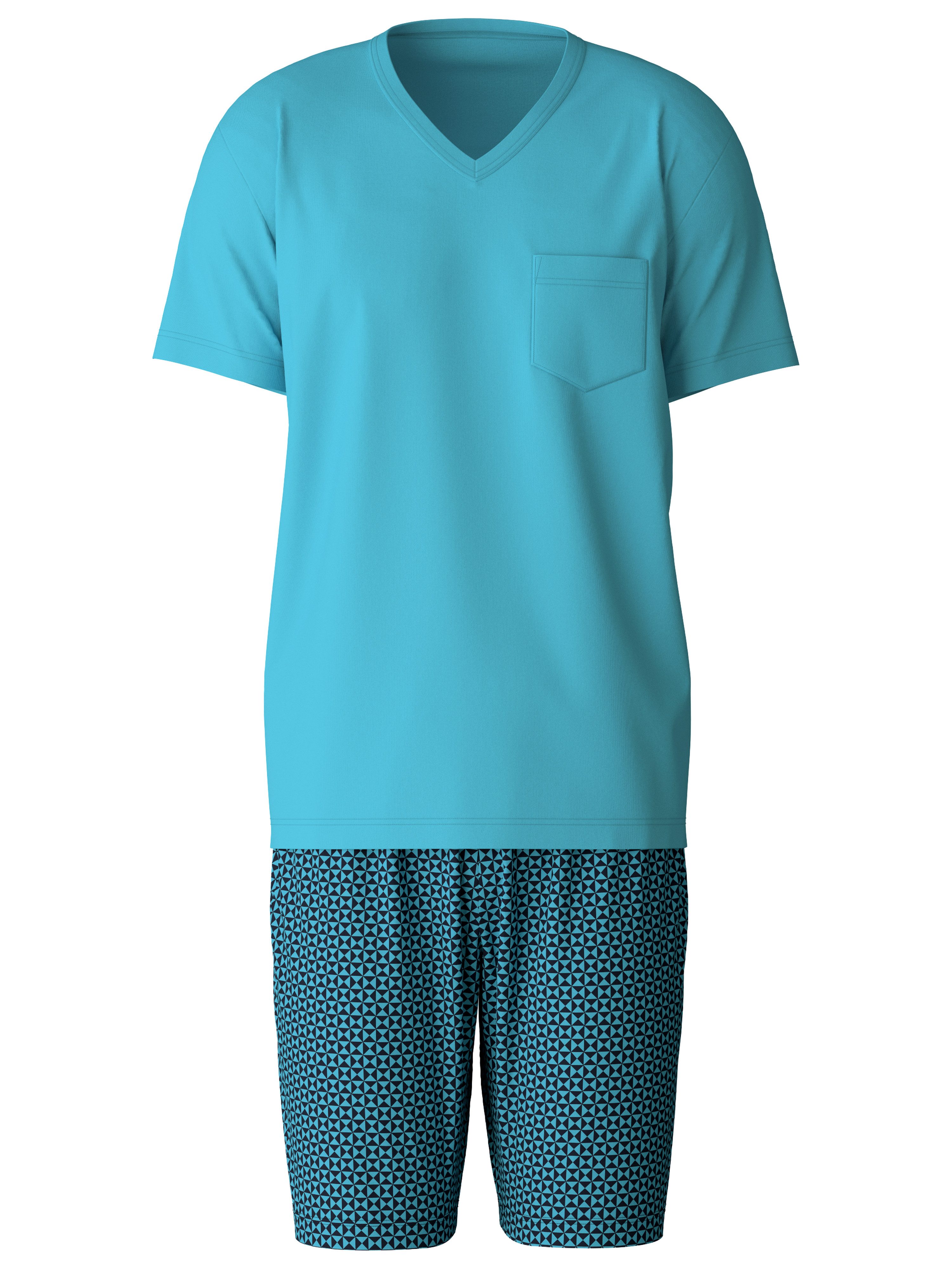 CALIDA Shortama Relax Streamline met v-hals en opgestikte borstzak (set, 2-delig)