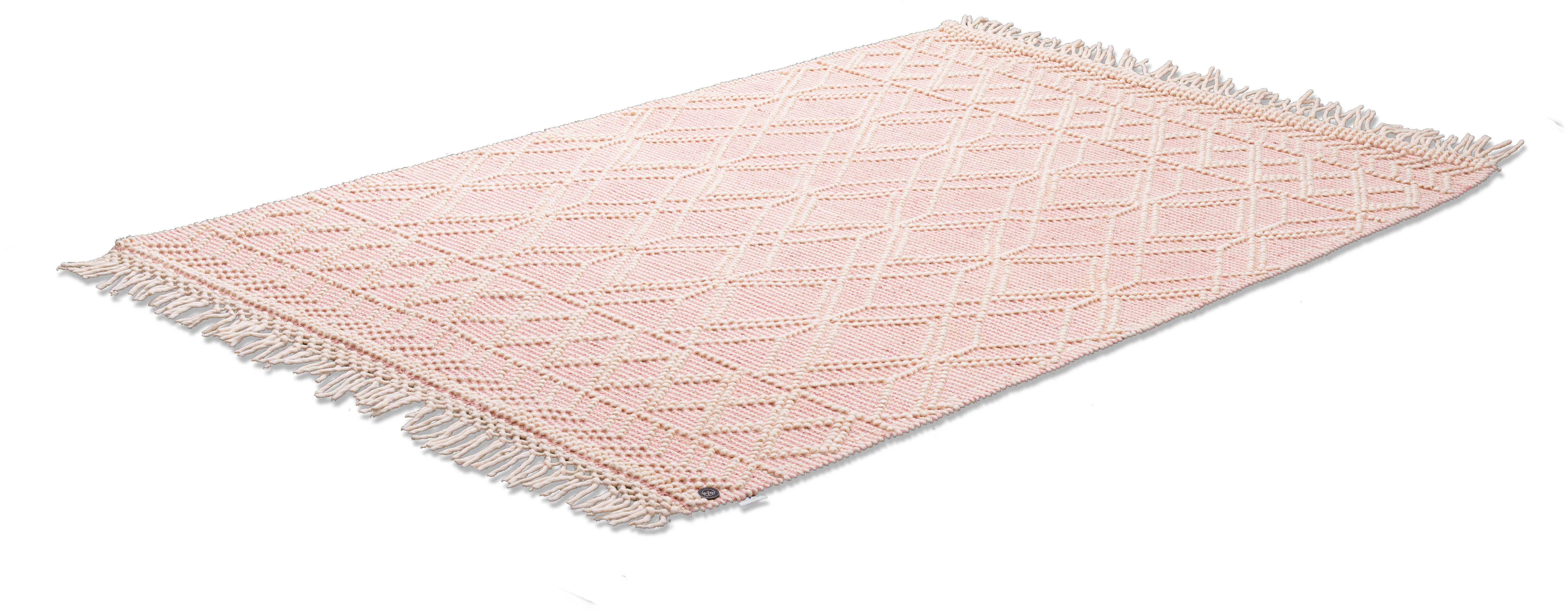 TOM TAILOR HOME Vloerkleed Coloured Macrame Handgeweven vloerkleed, zuivere wol, met de hand geweven, met franje, Scandi design