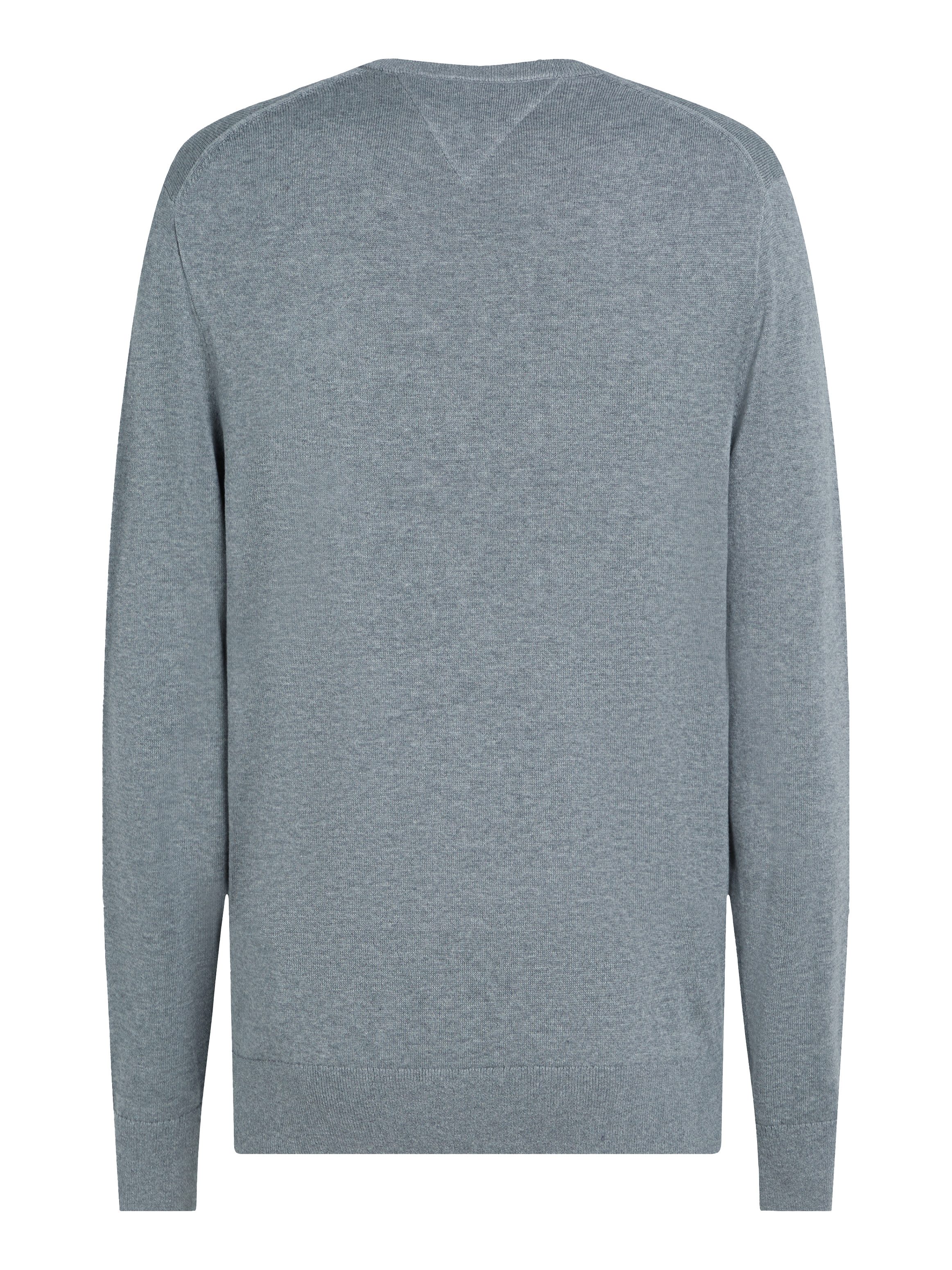 Tommy Hilfiger Gebreide trui ESSENTIAL COTTON V NECK met V-hals en borduursel