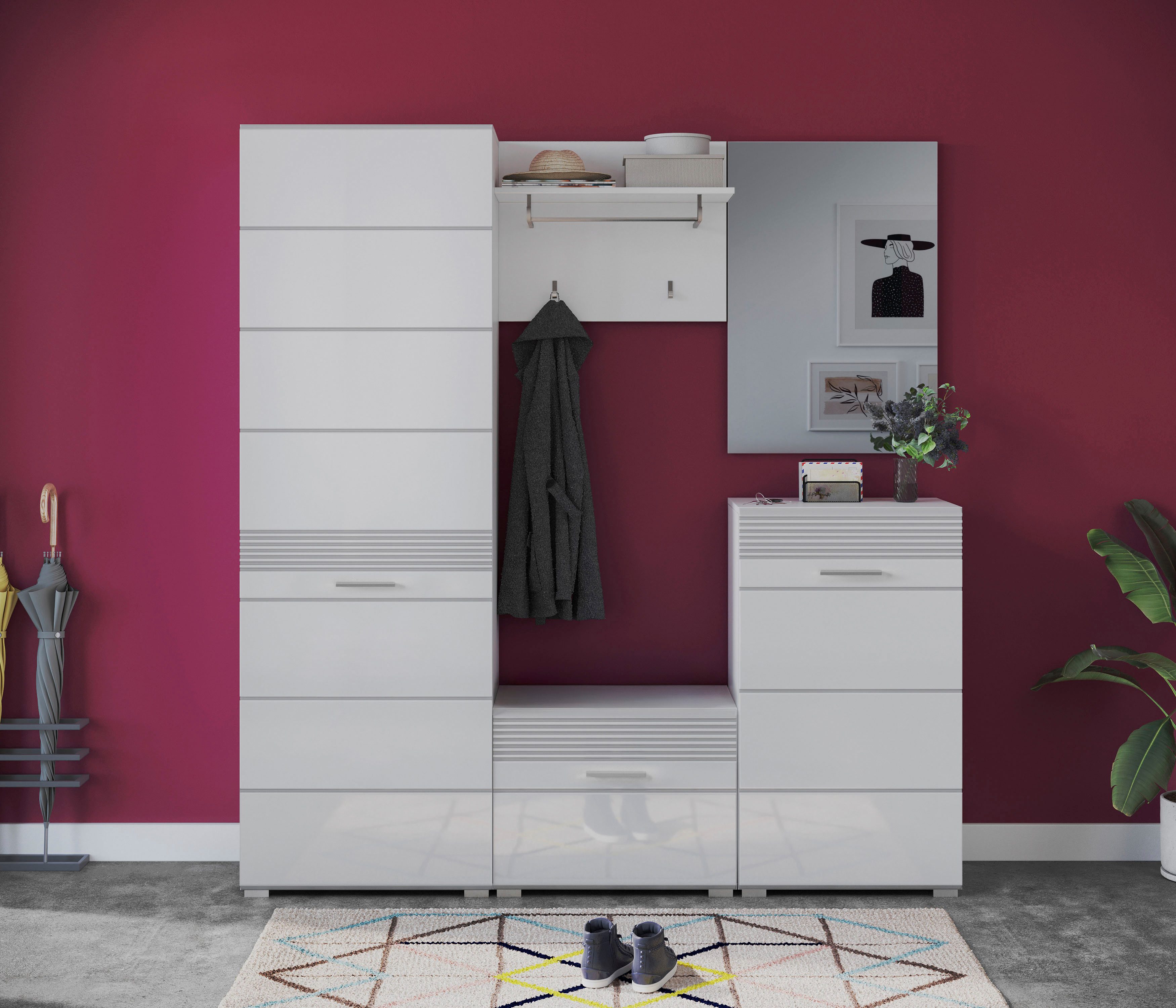 INOSIGN Halmeubelset Malmö, Breedte 170 cm, MDF Front met groeffrezing, 5-delig, bestaande uit: (5-delig)