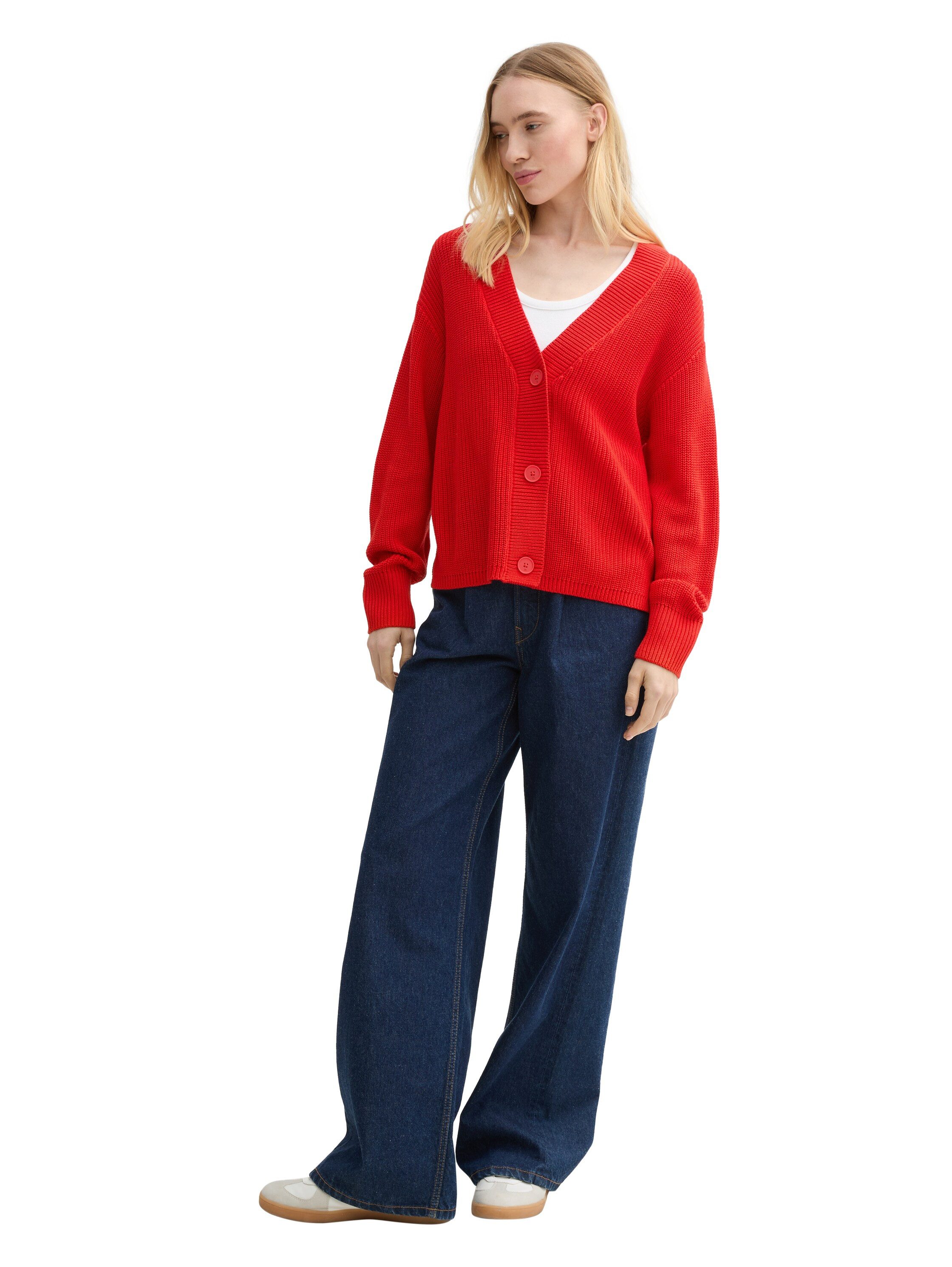 Tom Tailor Denim Cardigan met breistructuur en knoopsluiting