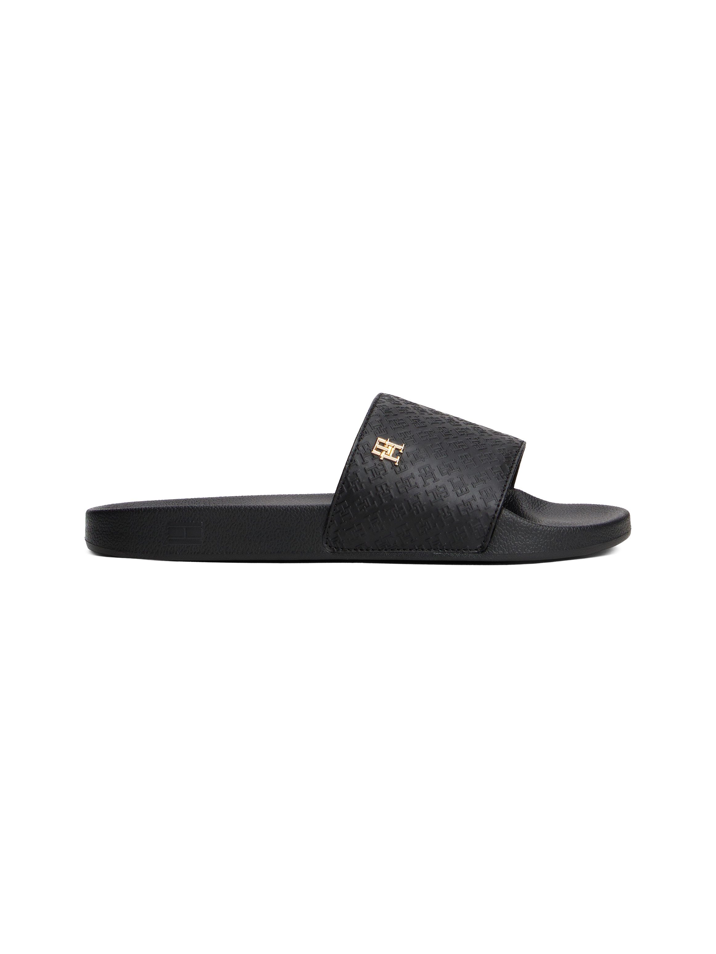 Tommy Hilfiger Slippers TH MONOGRAM POOLSIDE , comfort-schoen, zomerschoen, instapschoen met th-sieraad