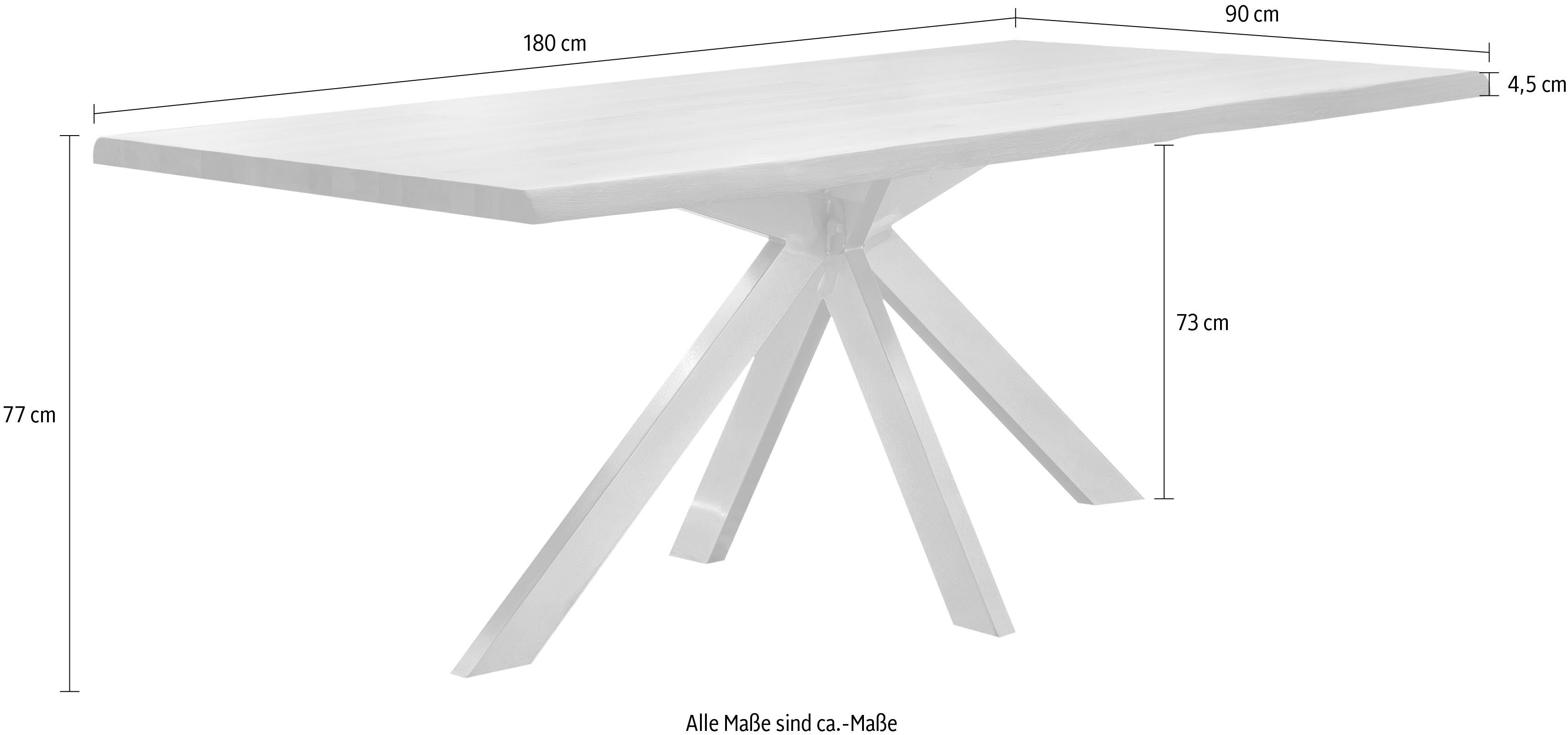 Home affaire Eettafel Tristan natur met echte boomrand