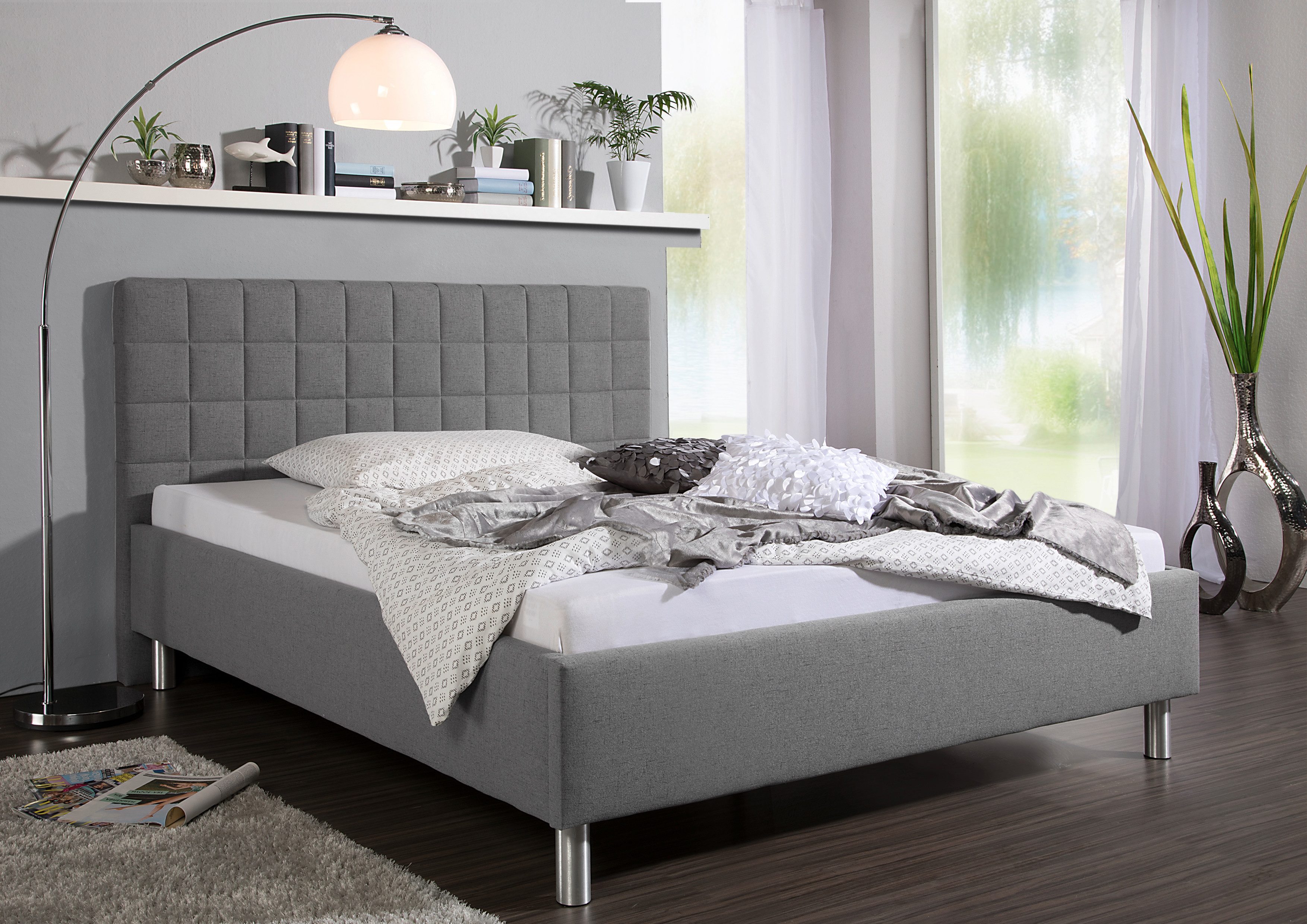 Maintal Gestoffeerd bed ETERNA Zijkanten van het bed zelf te monteren, zonder bedkist bedden grijs