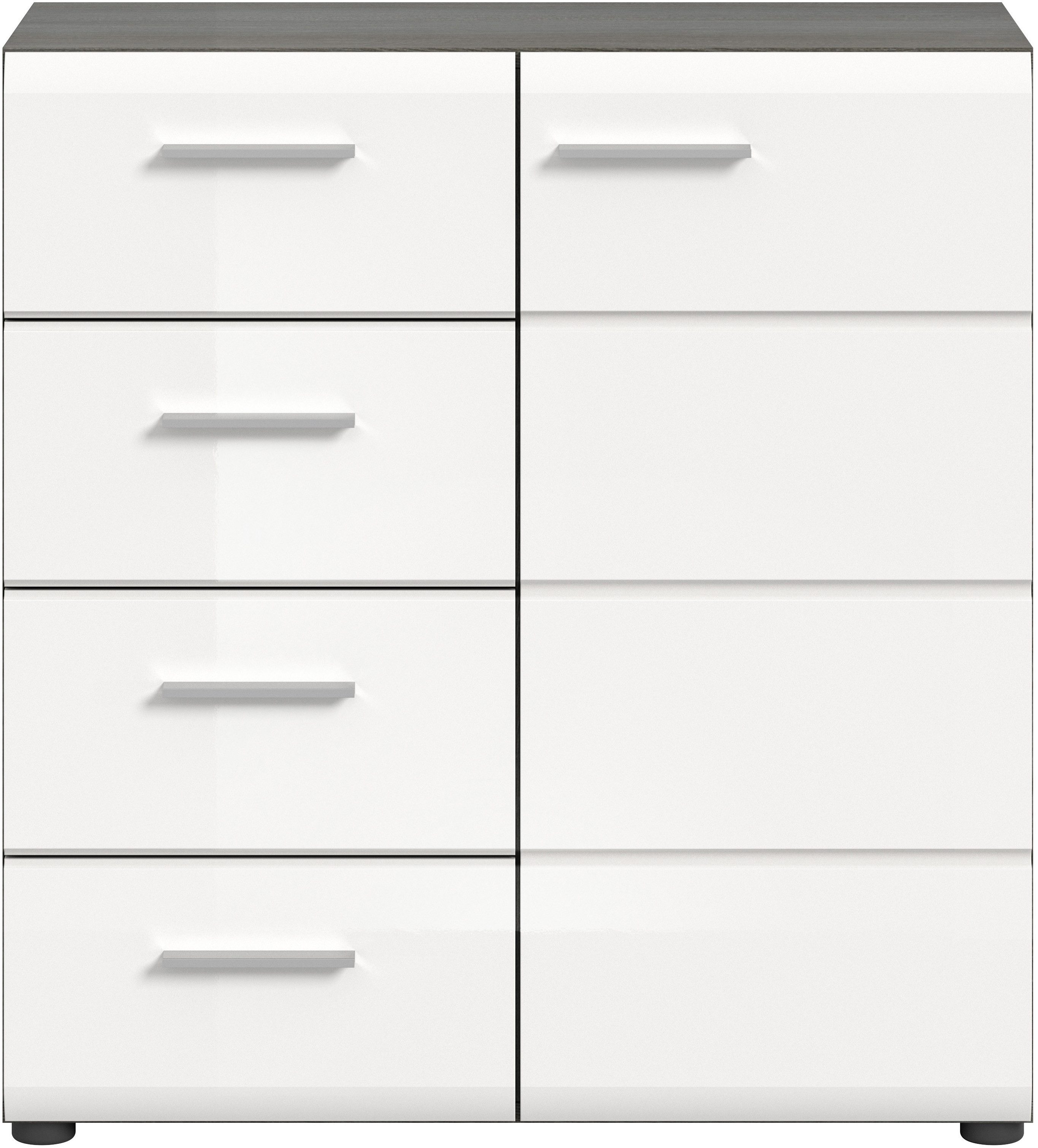 INOSIGN Kast Rumba, Breedte 75cm, in Rookzilverkleur nabootsing/Wit Hoogglans