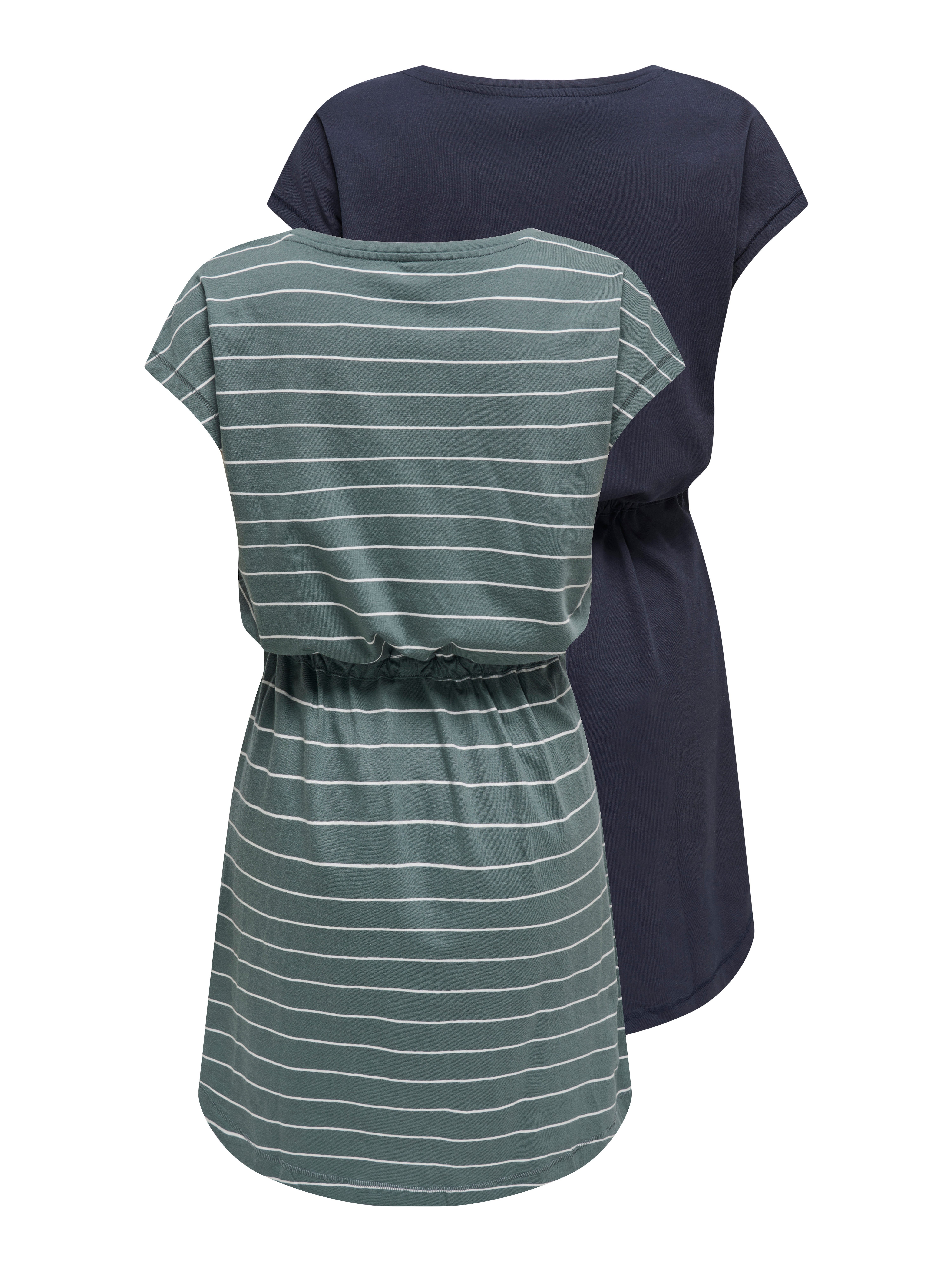 Only Shirtjurk ONLMAY LIFE S/S DRESS 2 PACK CS JRS flexibel taillierbaar voor een individuele pasvorm (Set van 2)
