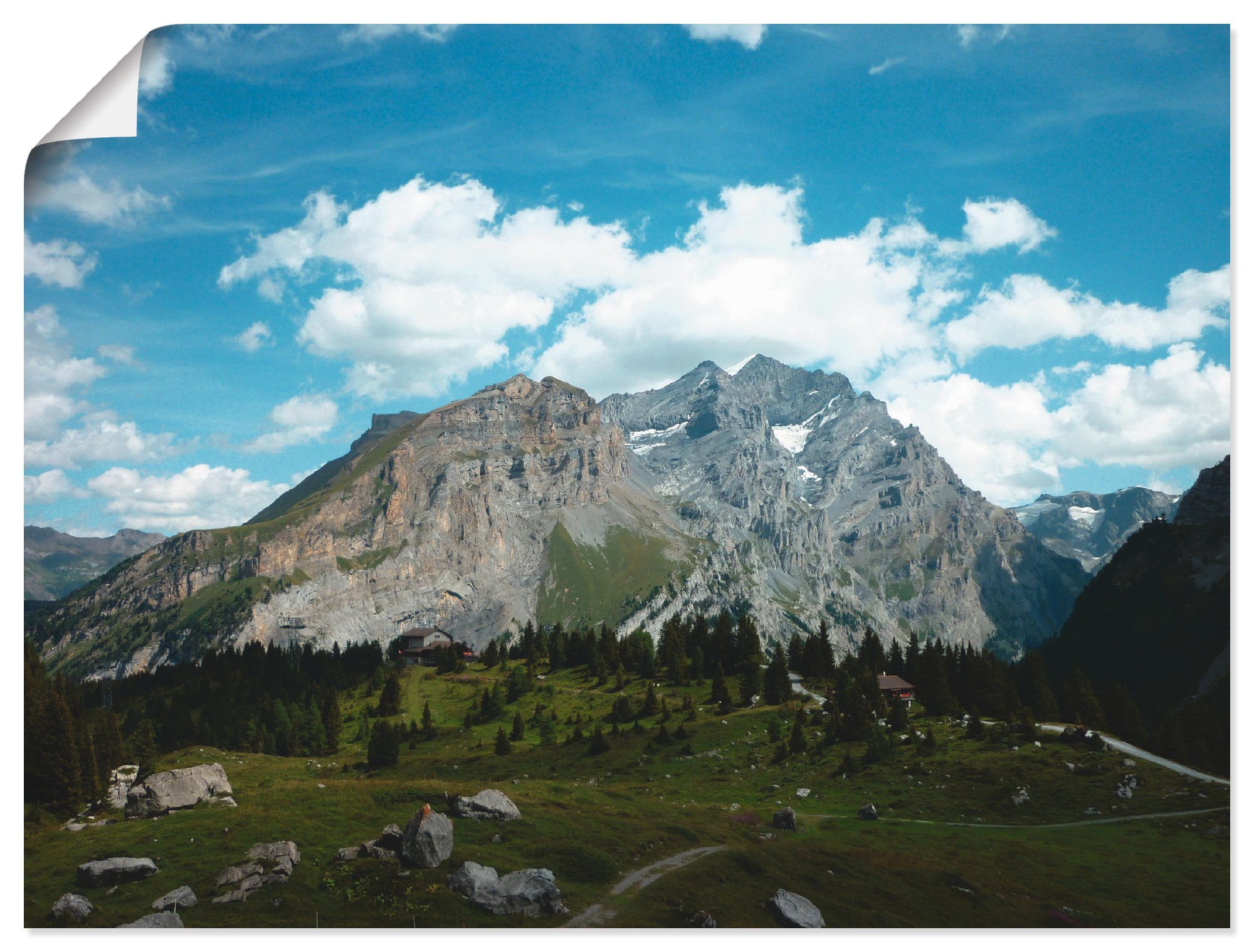 Artland Artprint Oeschinensee in de Alpen in vele afmetingen & productsoorten -artprint op linnen, poster, muursticker / wandfolie ook geschikt voor de badkamer (1 stuk)