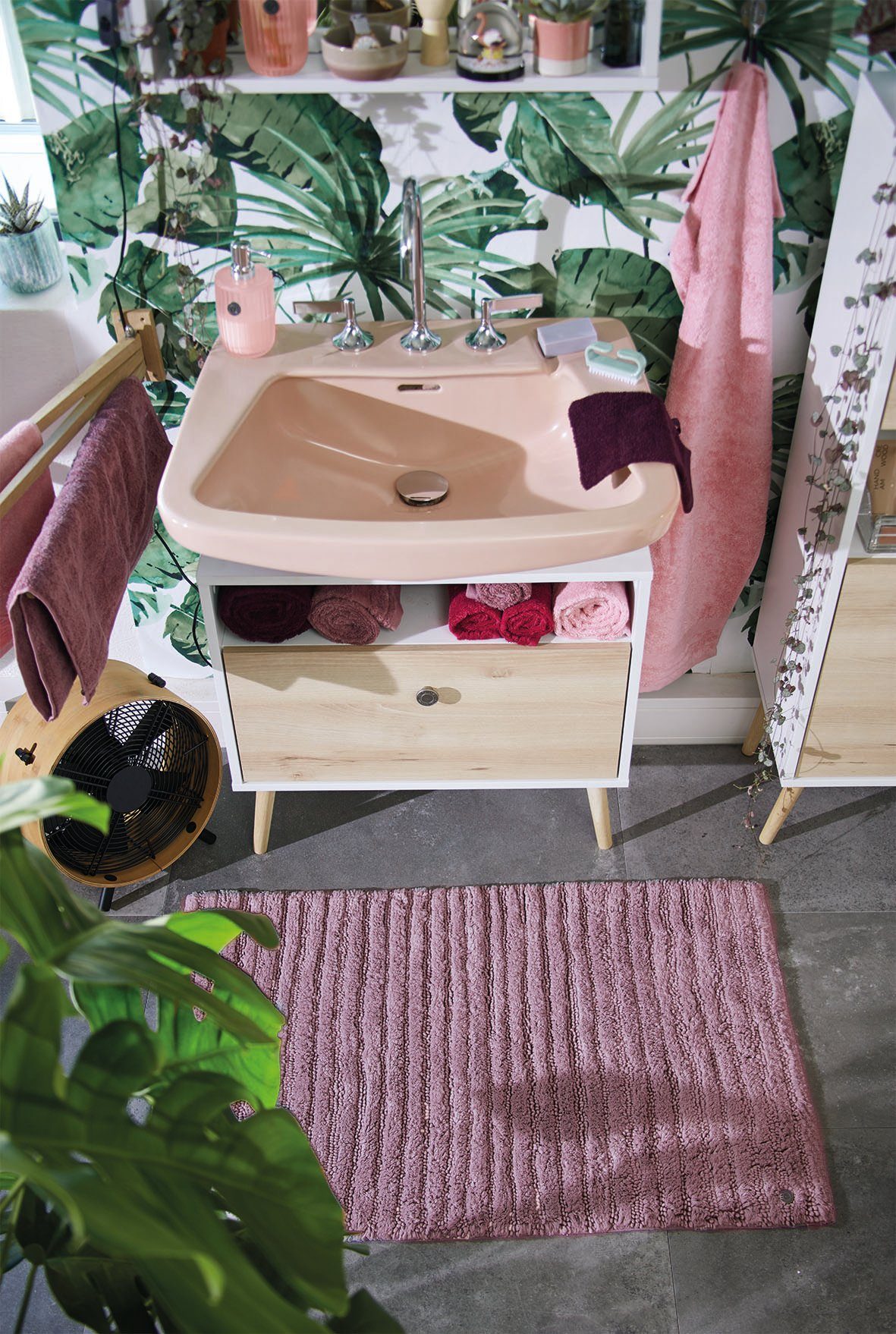 TOM TAILOR HOME Badmat Cotton Stripes Unikleurig, gestreept, puur katoen, reliëfeffect (1 stuk)