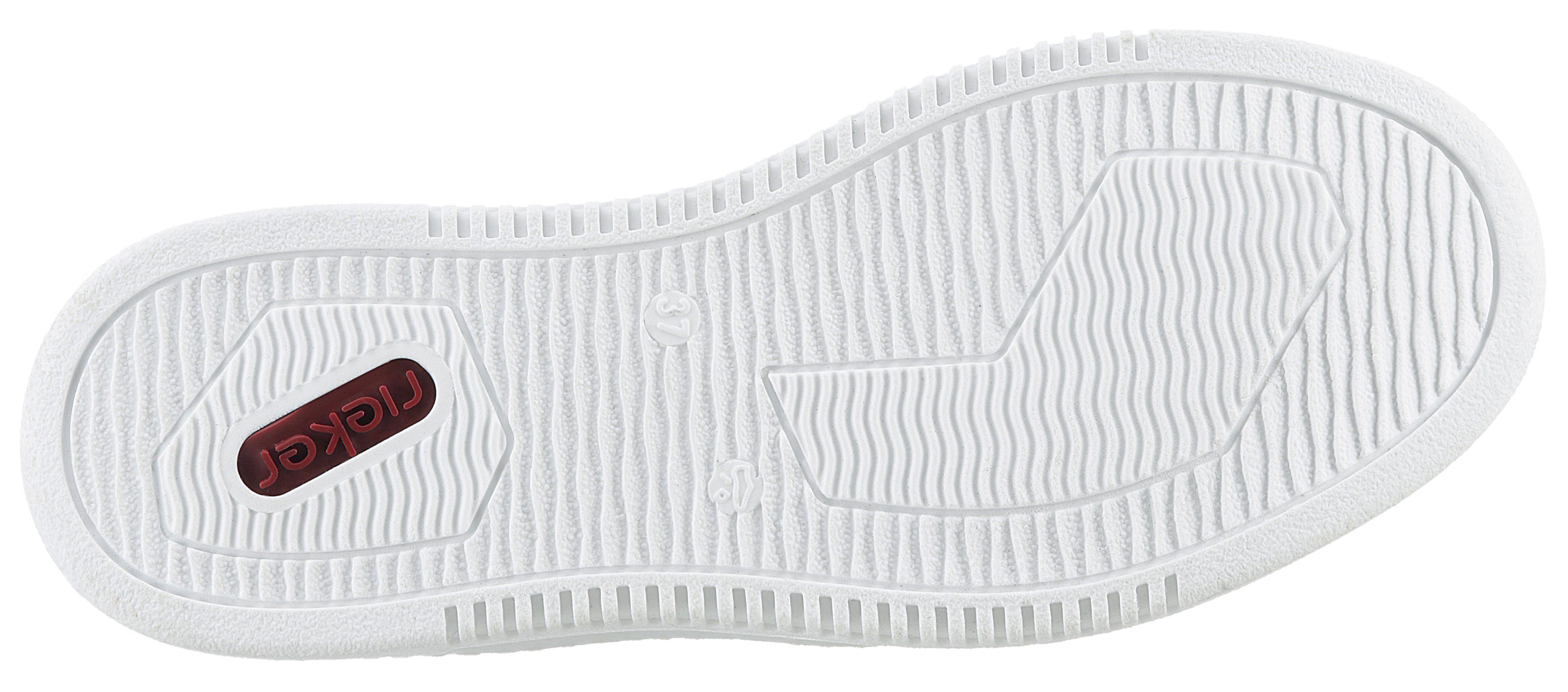 Rieker Plateausneakers met pastelkleuren contrasten, vrijetijdsschoen, lage schoen, veterschoen