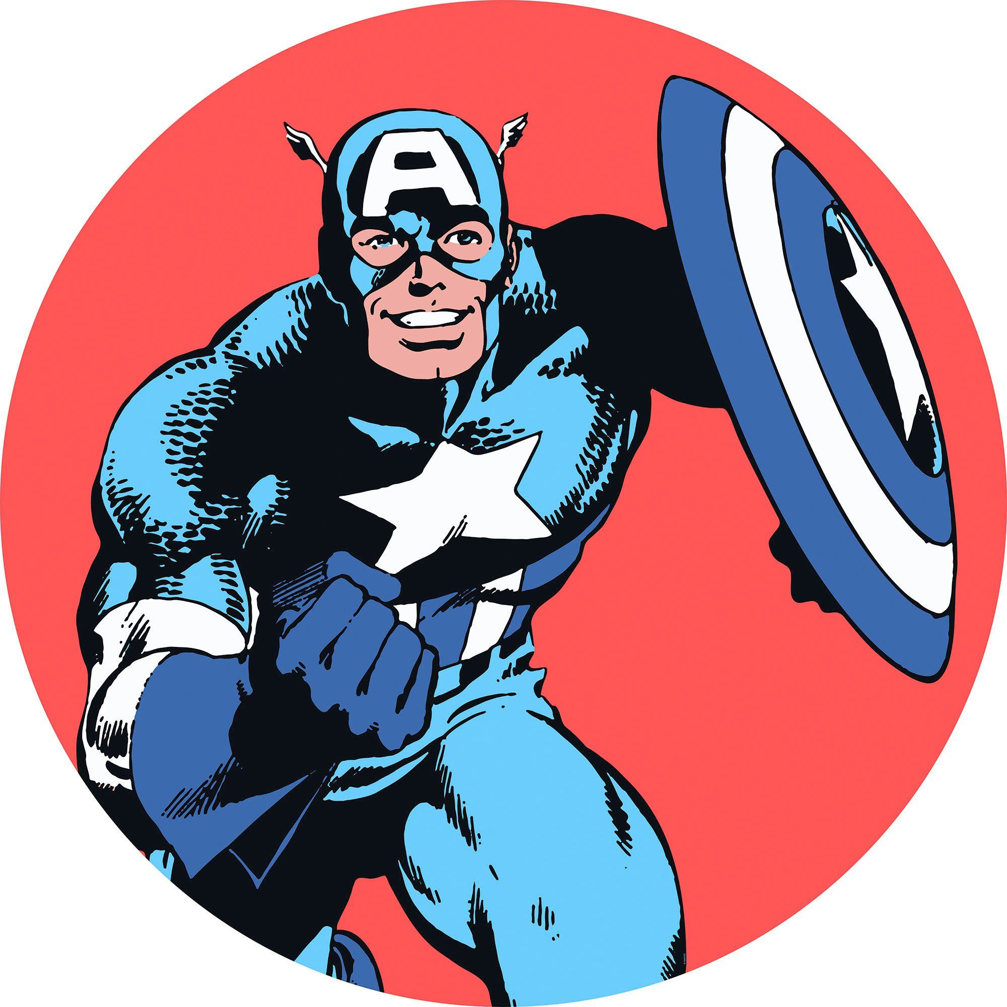 Komar Wandfolie Marvel PowerUp Captain America (set, 1 stuk)