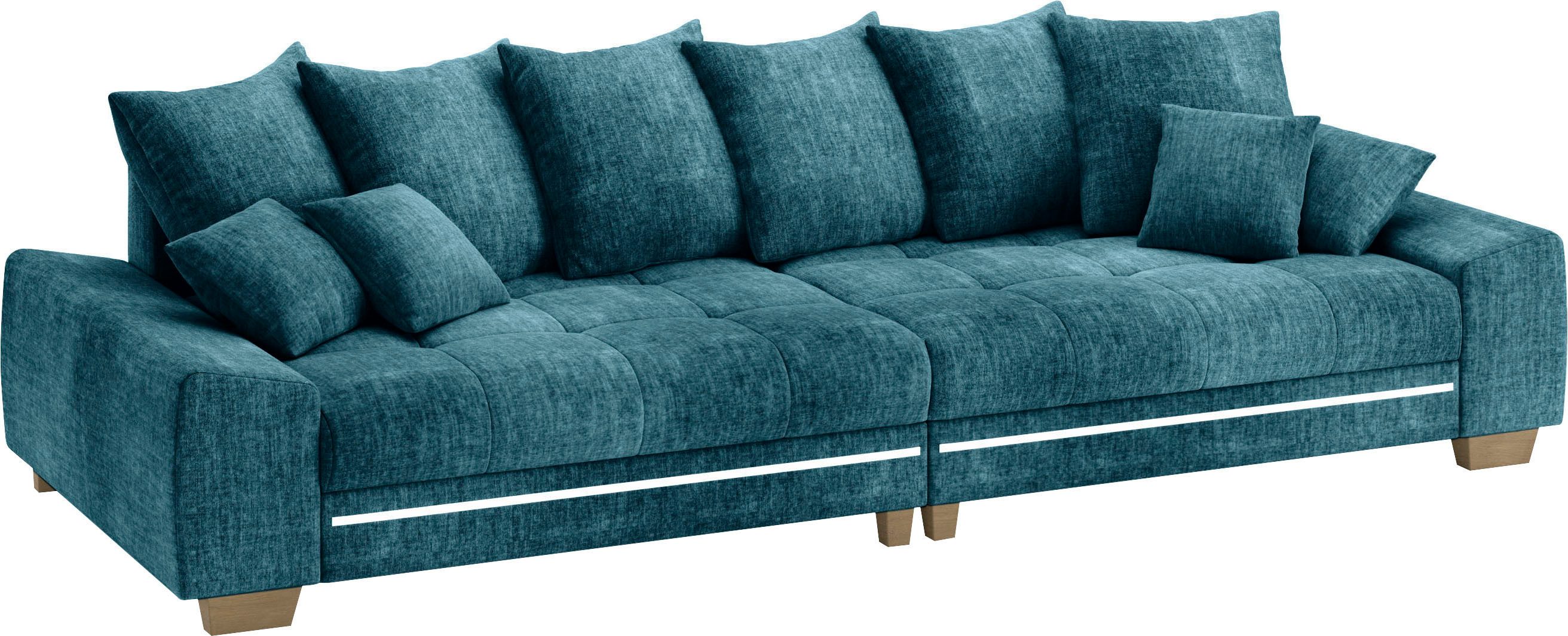 Mr. Couch Megabank Nikita II met rgb-led verlichting, optioneel met koudschuim blauw, xxl banken, 300 cm