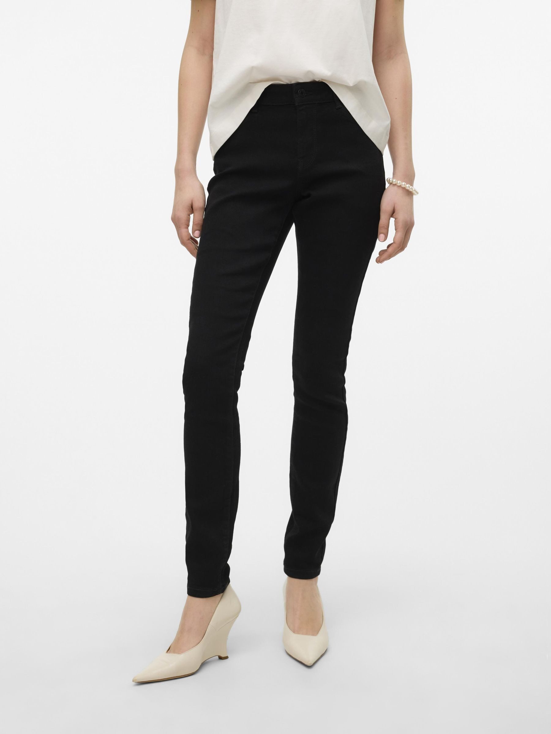 Vero Moda Skinny fit jeans VMELLY MR SKINNY JEANS BLK NOOS