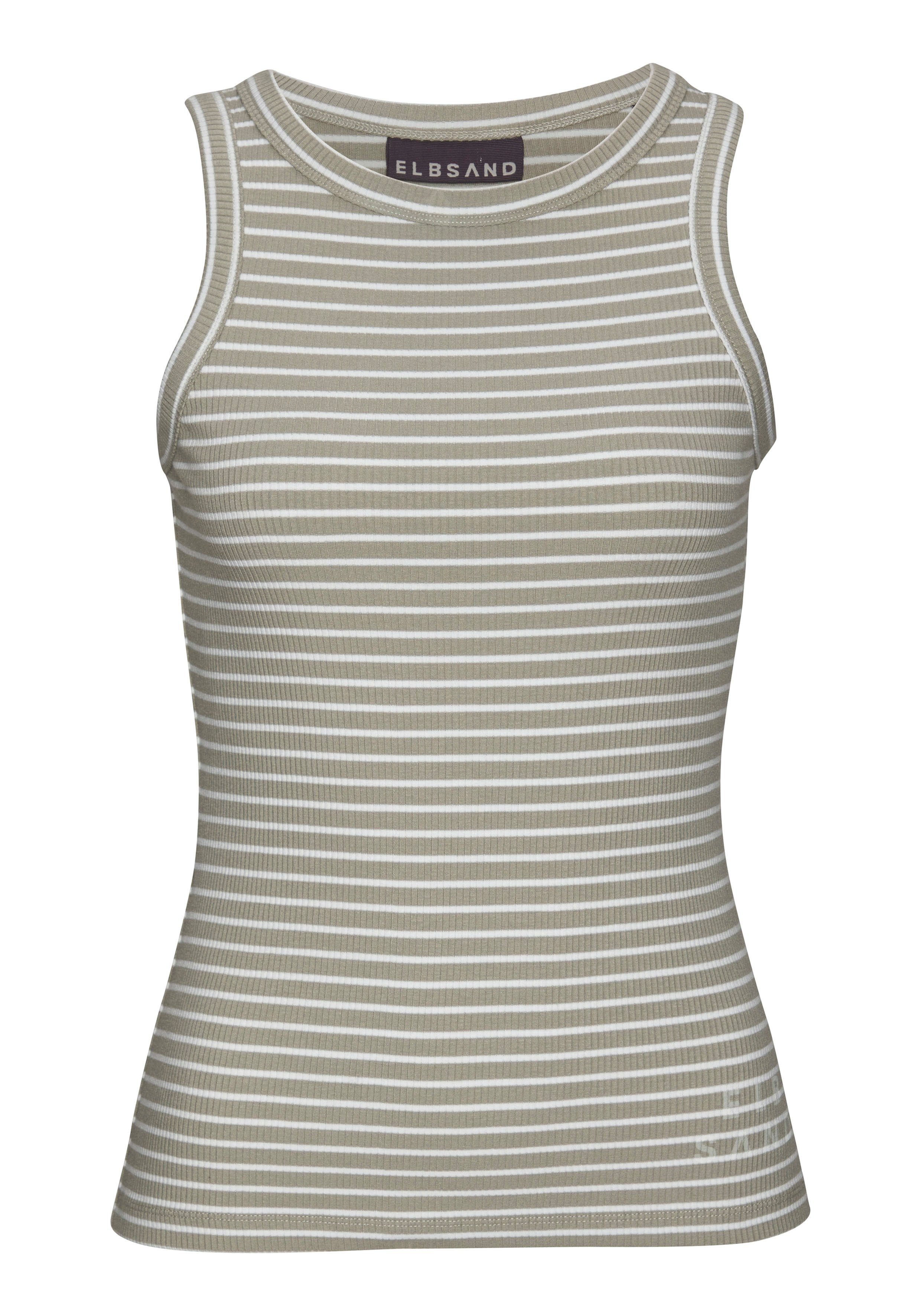 Elbsand Tanktop ISA van zachte ribkwaliteit, zomers top in streeplook