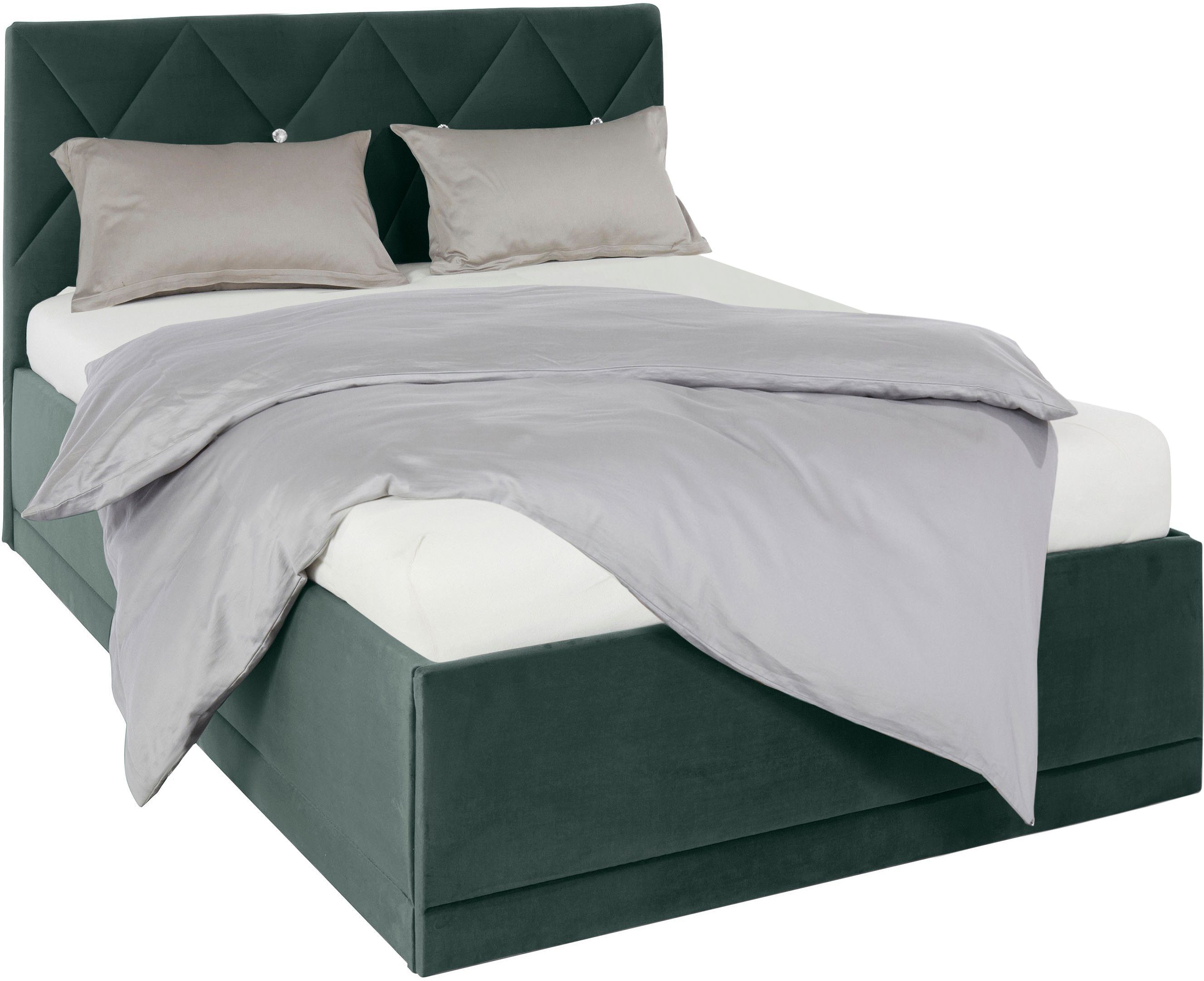Westfalia Polsterbetten Gestoffeerd bed ADAMAS ook met bedlade, knoopdetails met stras