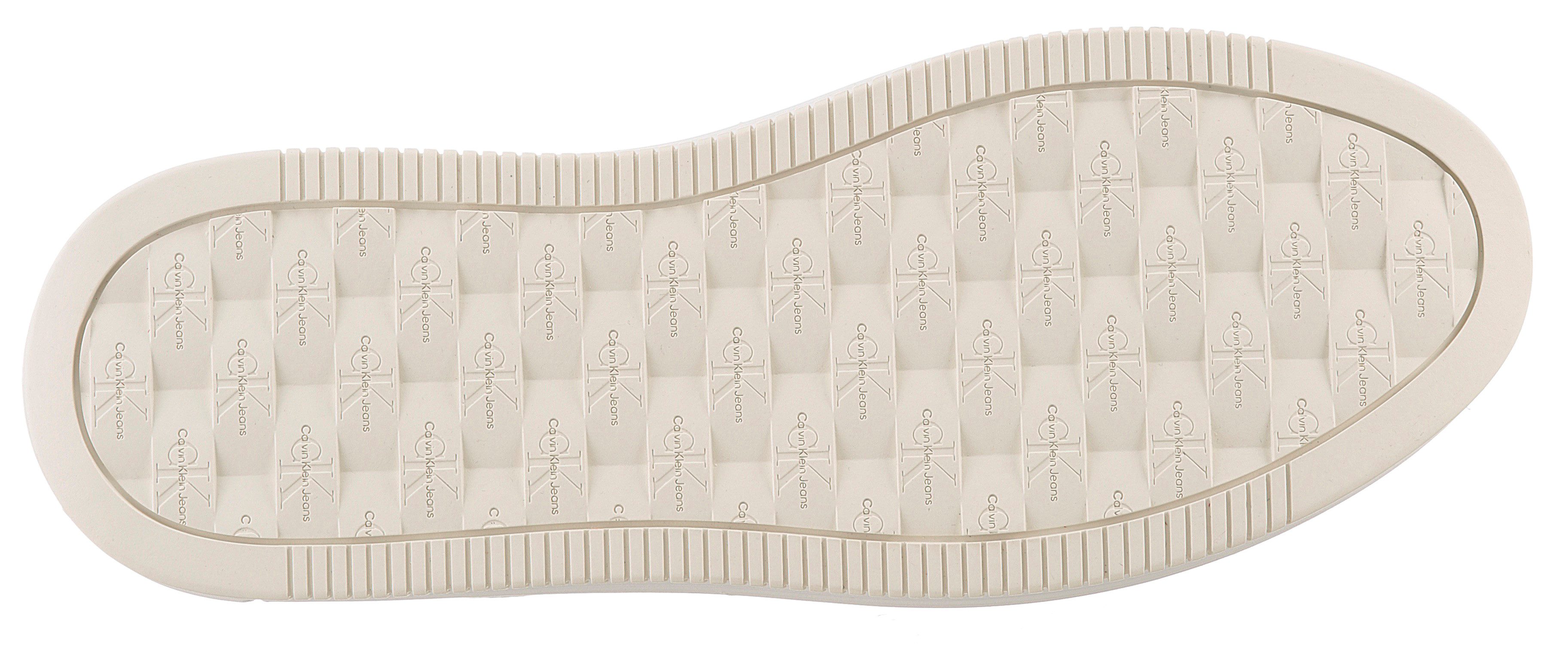 Calvin Klein Plateausneakers BOLD FLATF LOW LACE TUMB LTH veterschoenen, lage schoen, vrijetijdsschoen met zij ck-logo