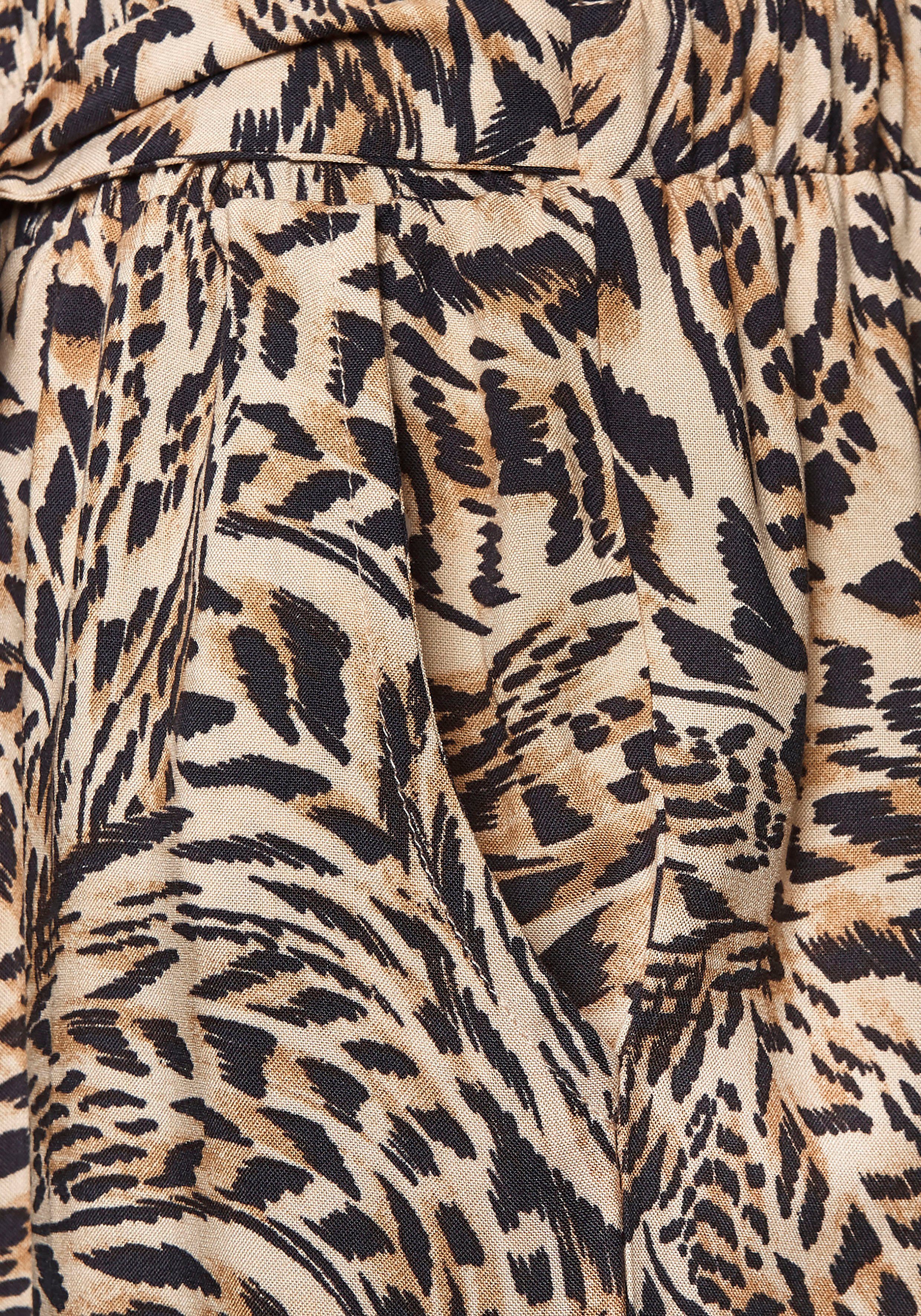 Buffalo Palazzobroek van geweven viscose, stofbroek met zakken en riem, zomerbroek