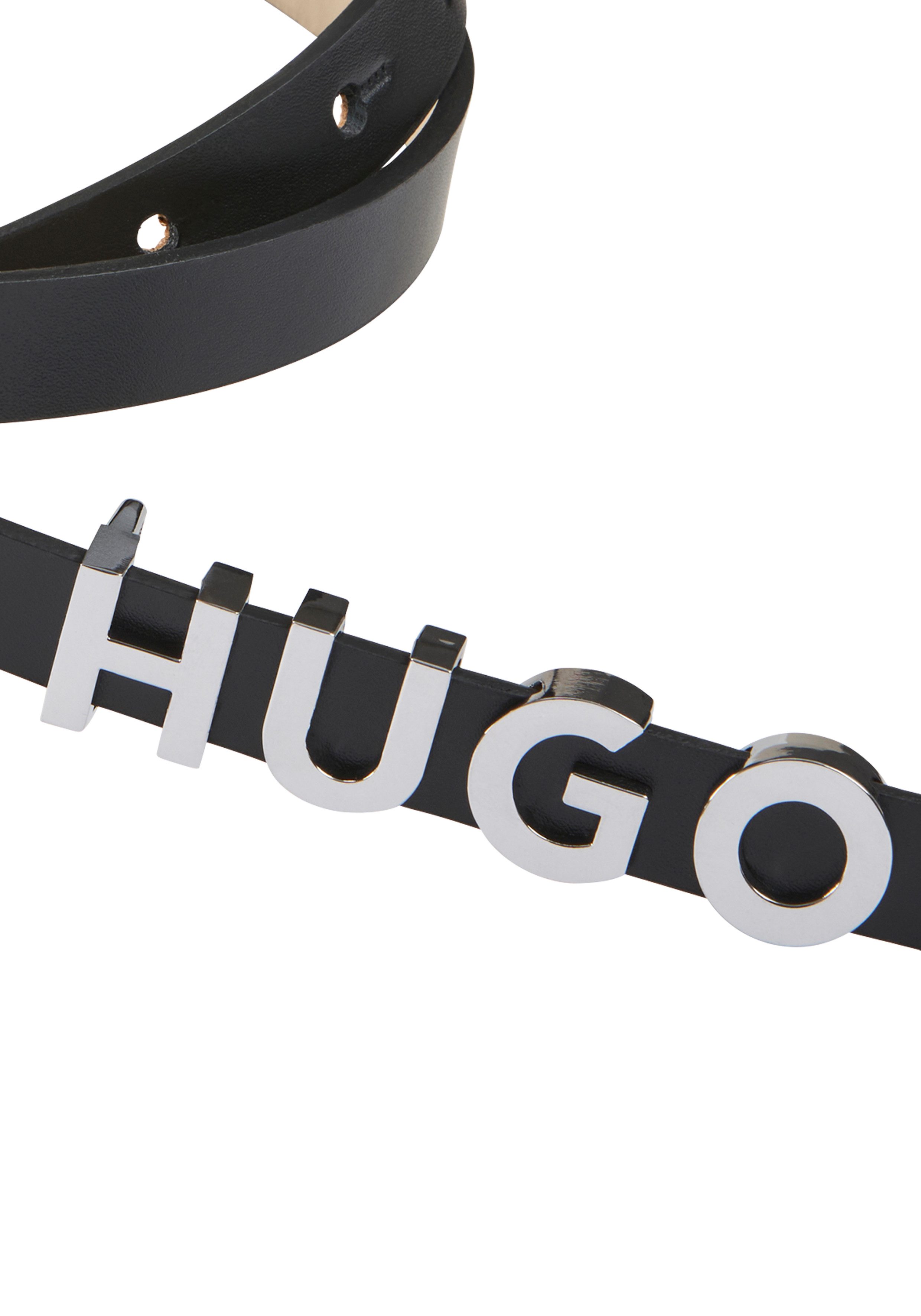HUGO Leren riem Zula Belt 1,5cm Sluiting met HUGO tekst