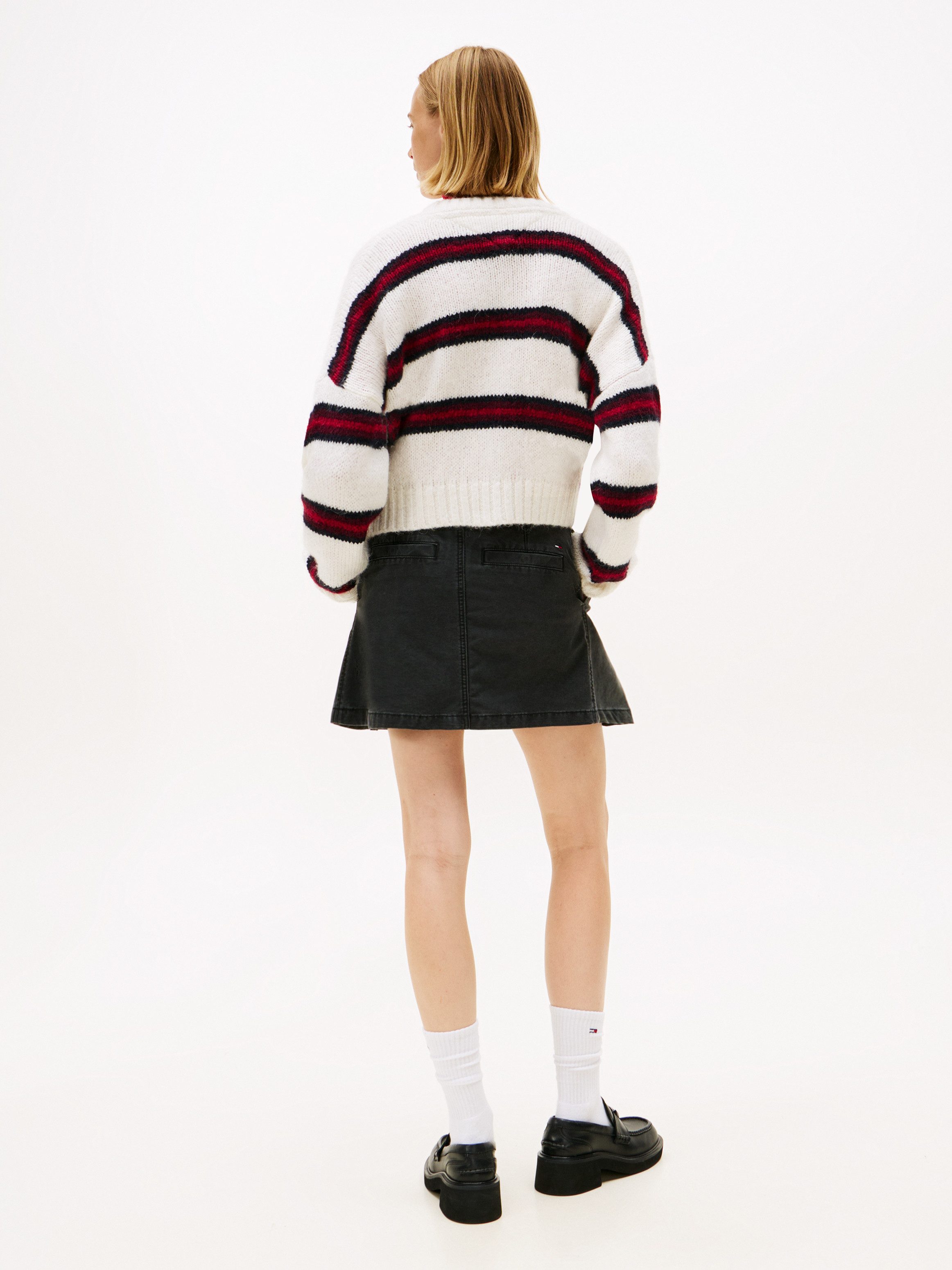 TOMMY JEANS Vest TJW BADGE STRIPE FLUFF CARDI EXT