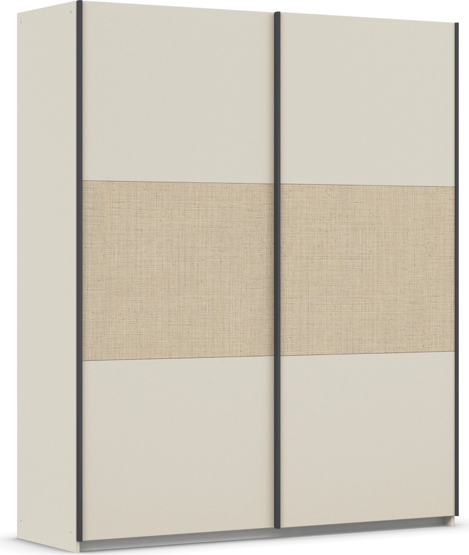 rauch Zweefdeurkast SENJA met buikband in trendy rotanlook zweefdeurkasten maat 175 cm x 210 cm x 59 cm beige
