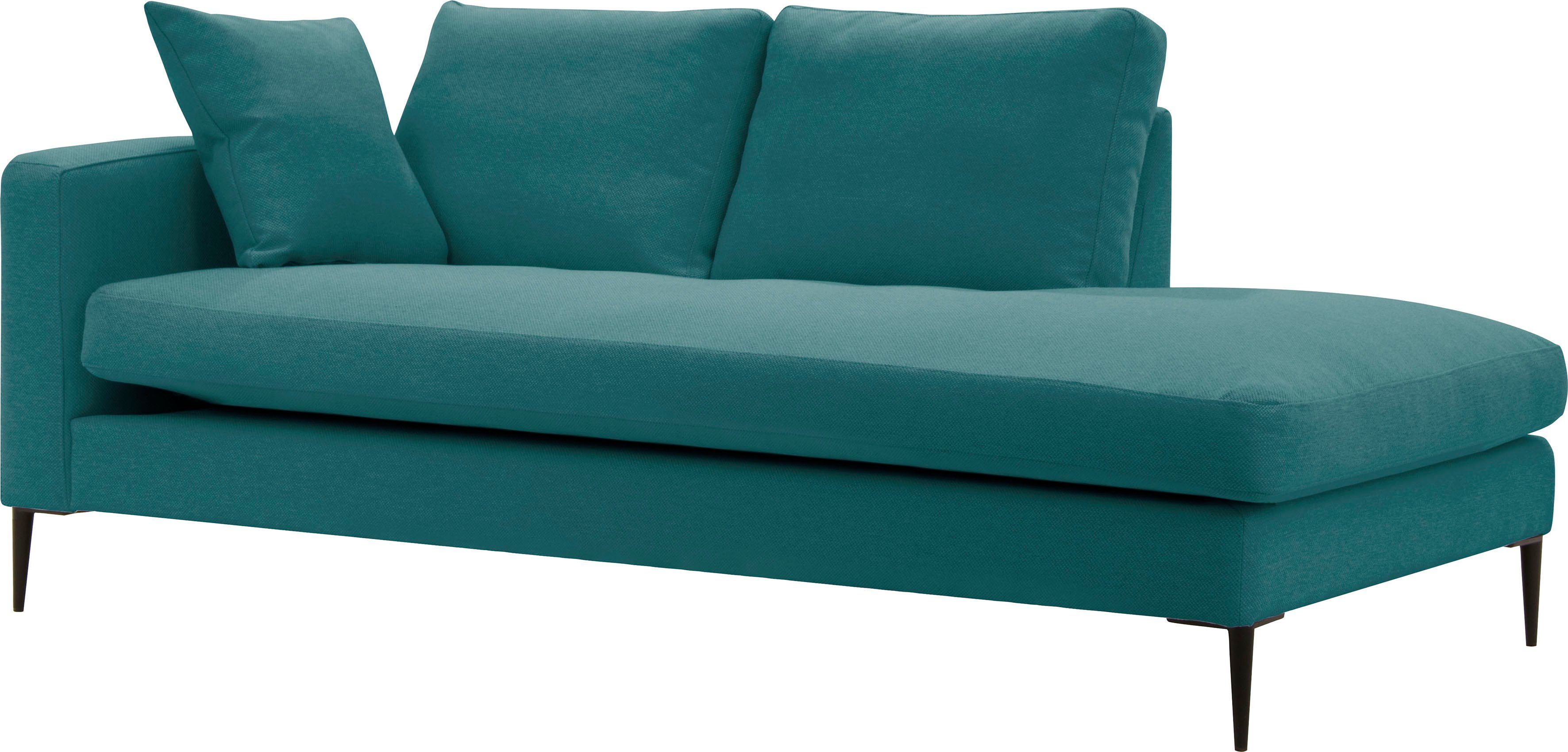 Leonique Récamier Cozy chaise longue, afmetingen B/D/H: 195/97/80 cm met los kussen en metalen poten, armleuning naar keuze links of rechts