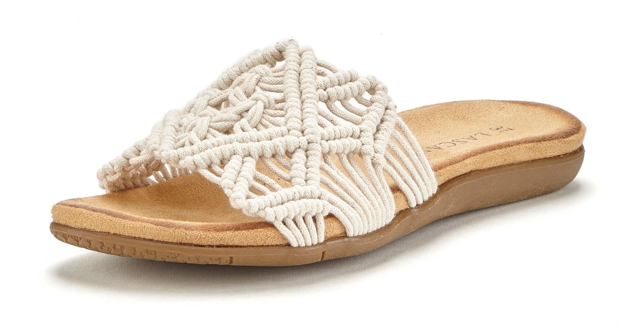 Lascana Slippers Mule, sandaal, open schoen met modieus haakpatroon VEGAN