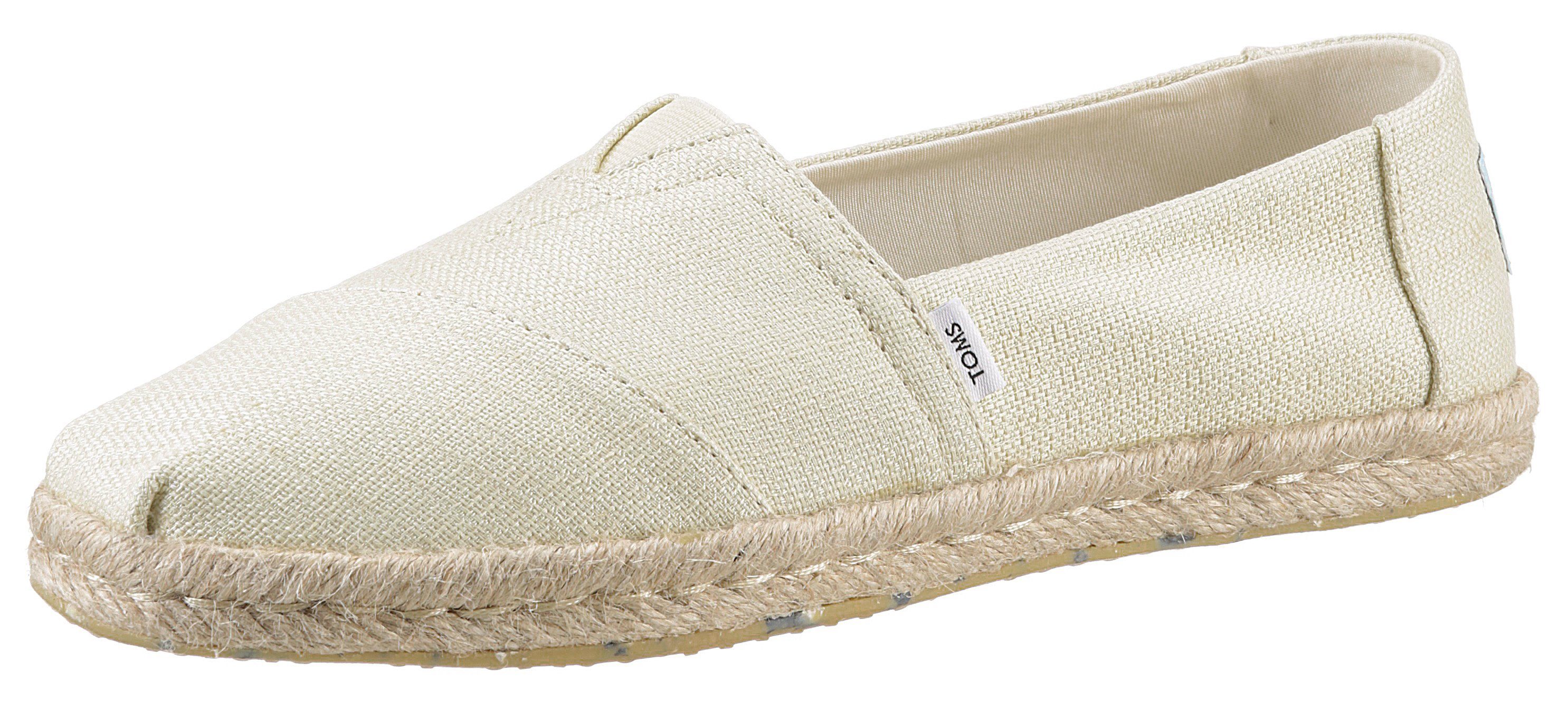 TOMS Espadrilles ALPARGATA ROPE met jute omlijsting, smalle vorm