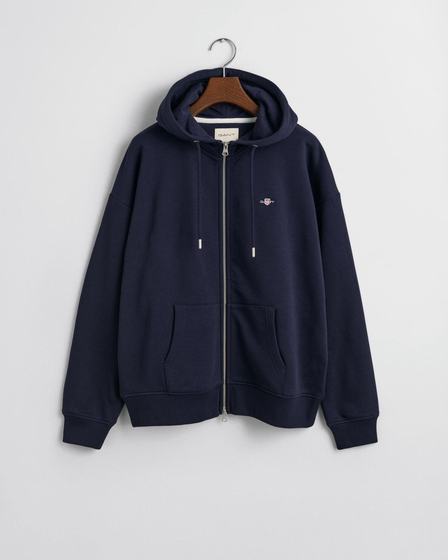 Gant Capuchonsweatvest SHIELD ZIP HOODIE Grafische GANT-borduursel op de borst
