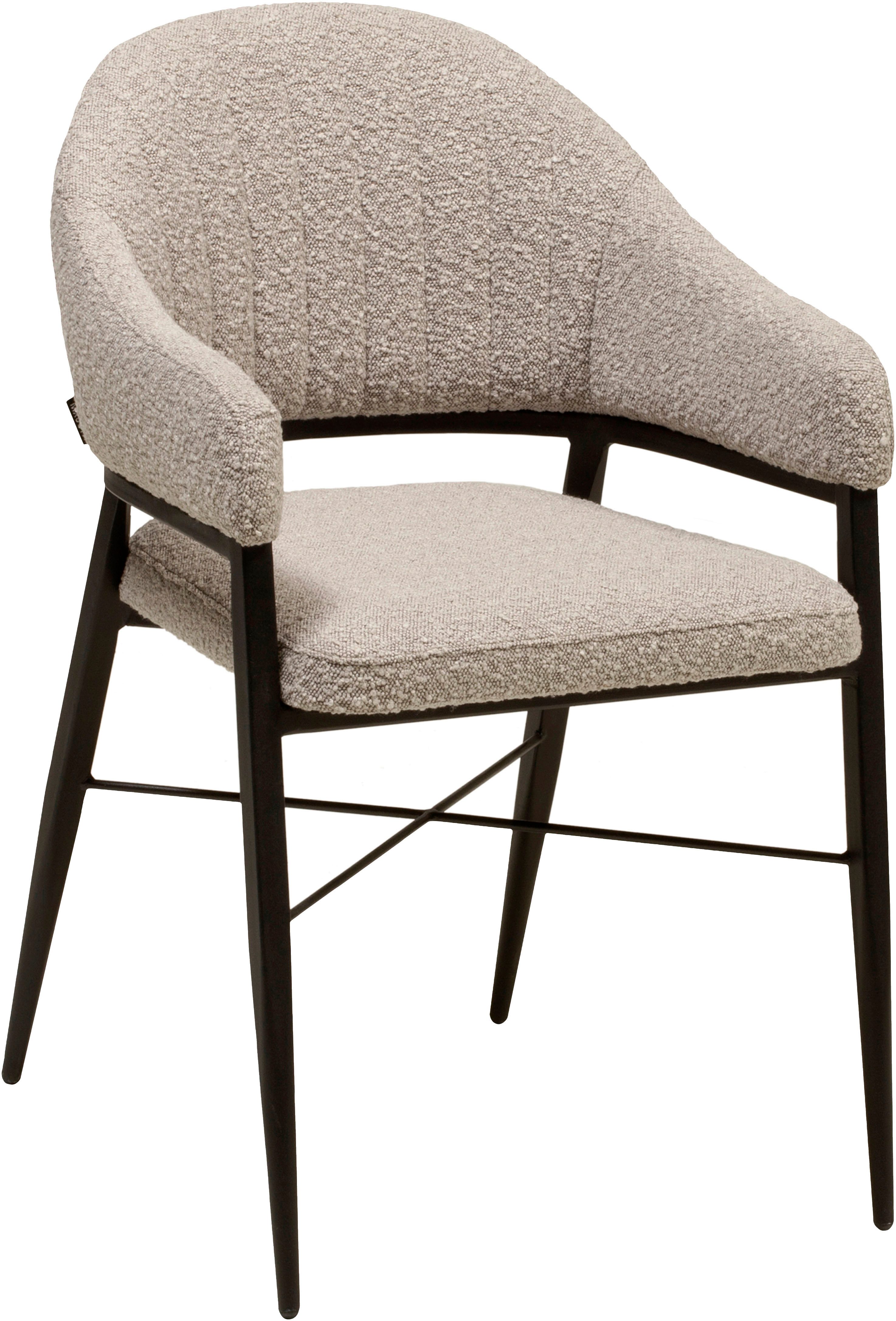 OMG Design Stoel met armleuningen Roma comfortabele eetkamerstoel, gestoffeerde stoel met bouclé bekleding