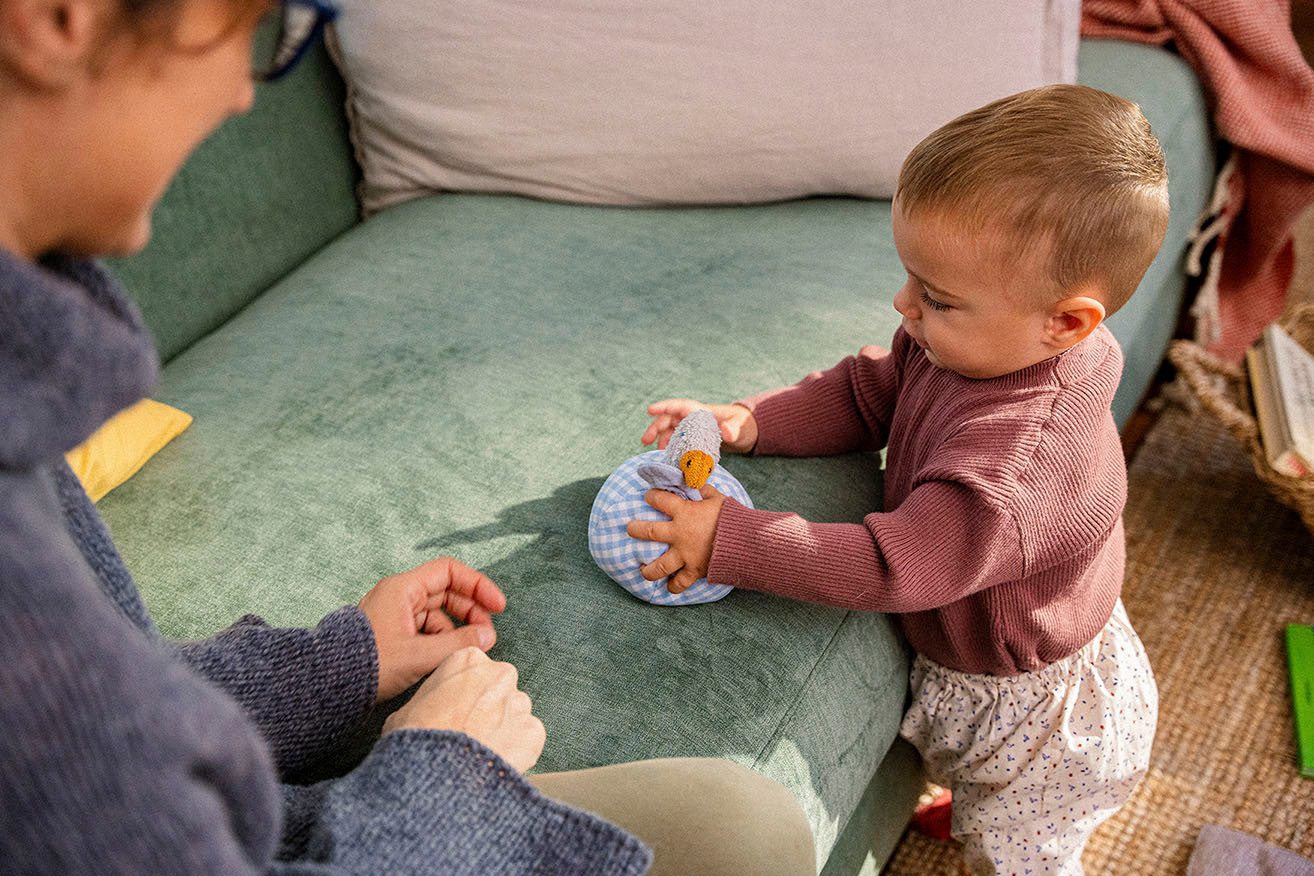 Käthe Kruse Grijpspeeltje Ebba eend, rammelaar + bal