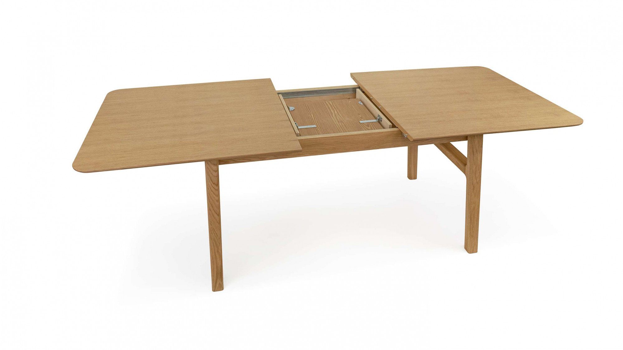 Woodman Eettafel Curved Scandi Design, breedte 180 cm, uitschuifbaar tot 220 cm