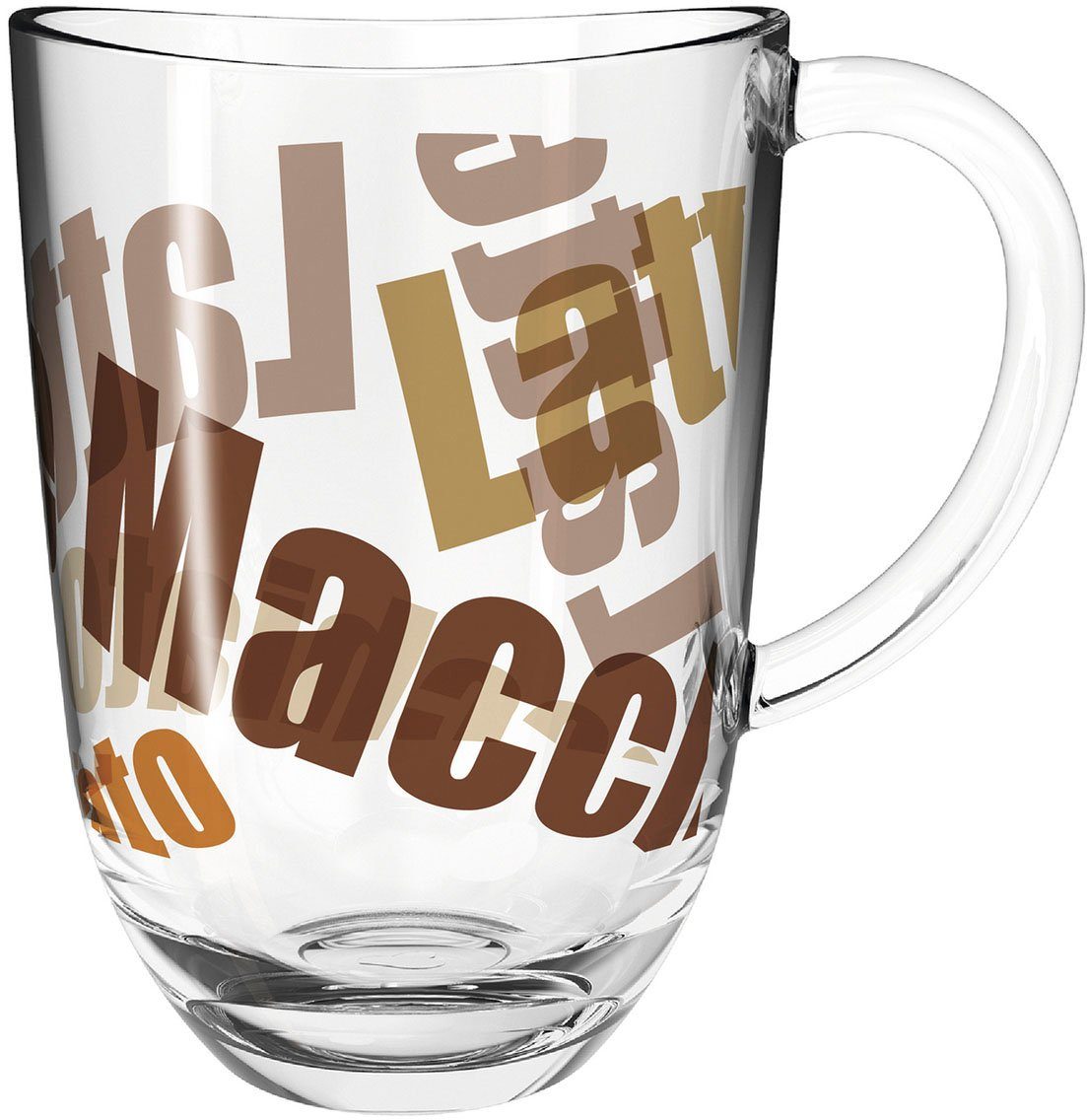 LEONARDO Latte-macchiato-kopje Napoli Latte macchiato-mok, 380 ml, 3-kleurig(set, 6-delig)