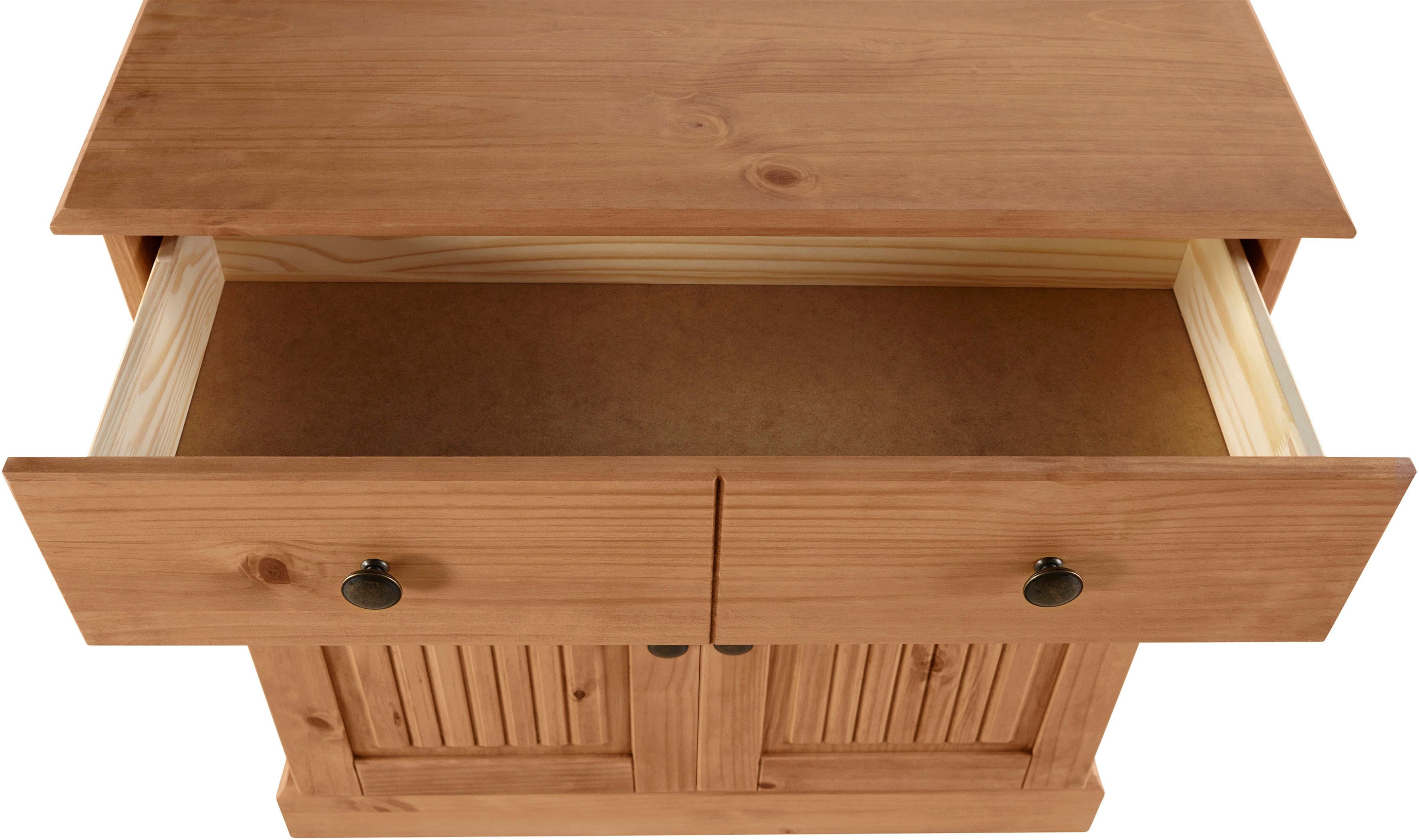 Home affaire Dressoir Liotta Commode met verstelbare inlegplank, massief dennenhout