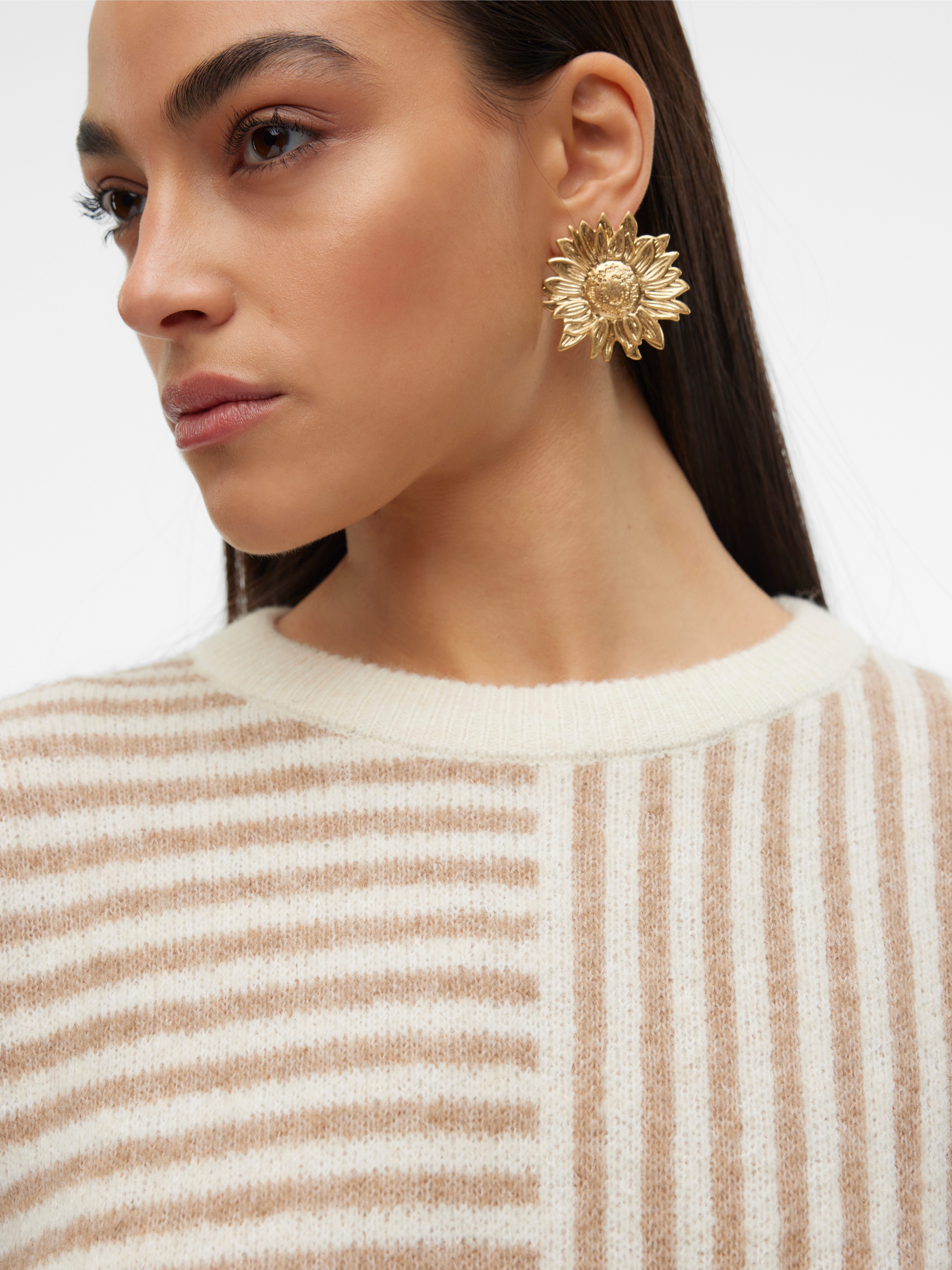 Vero Moda Gebreide trui VMURANUS LS ONECK CROPPED PULLOVER GA BF