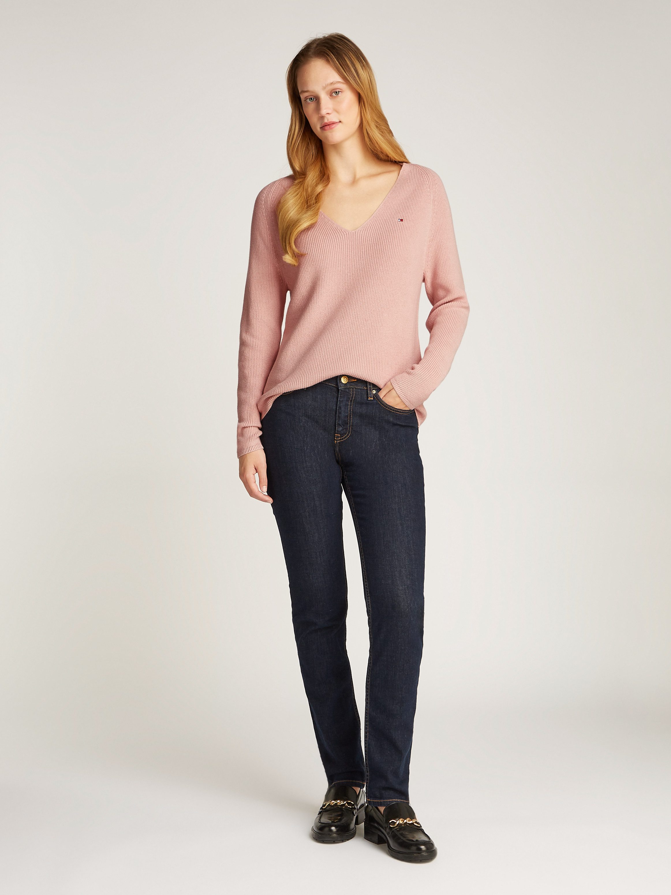 Tommy Hilfiger Gebreide trui CO CARDI STITCH V-NK LS
