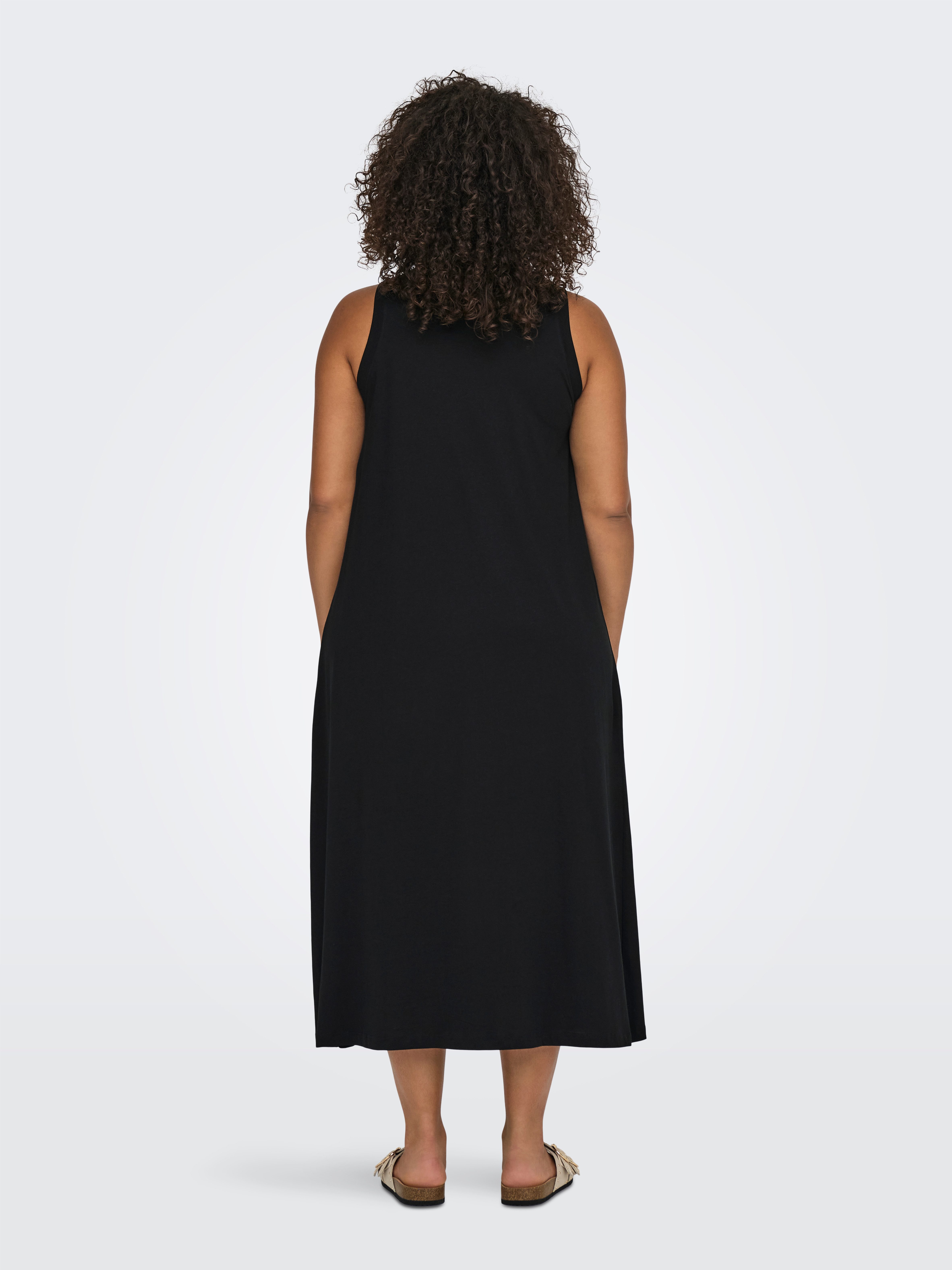 ONLY CARMAKOMA Shirtjurk CARMAY LIFE S/L CALF V-NECK DRESS JRS