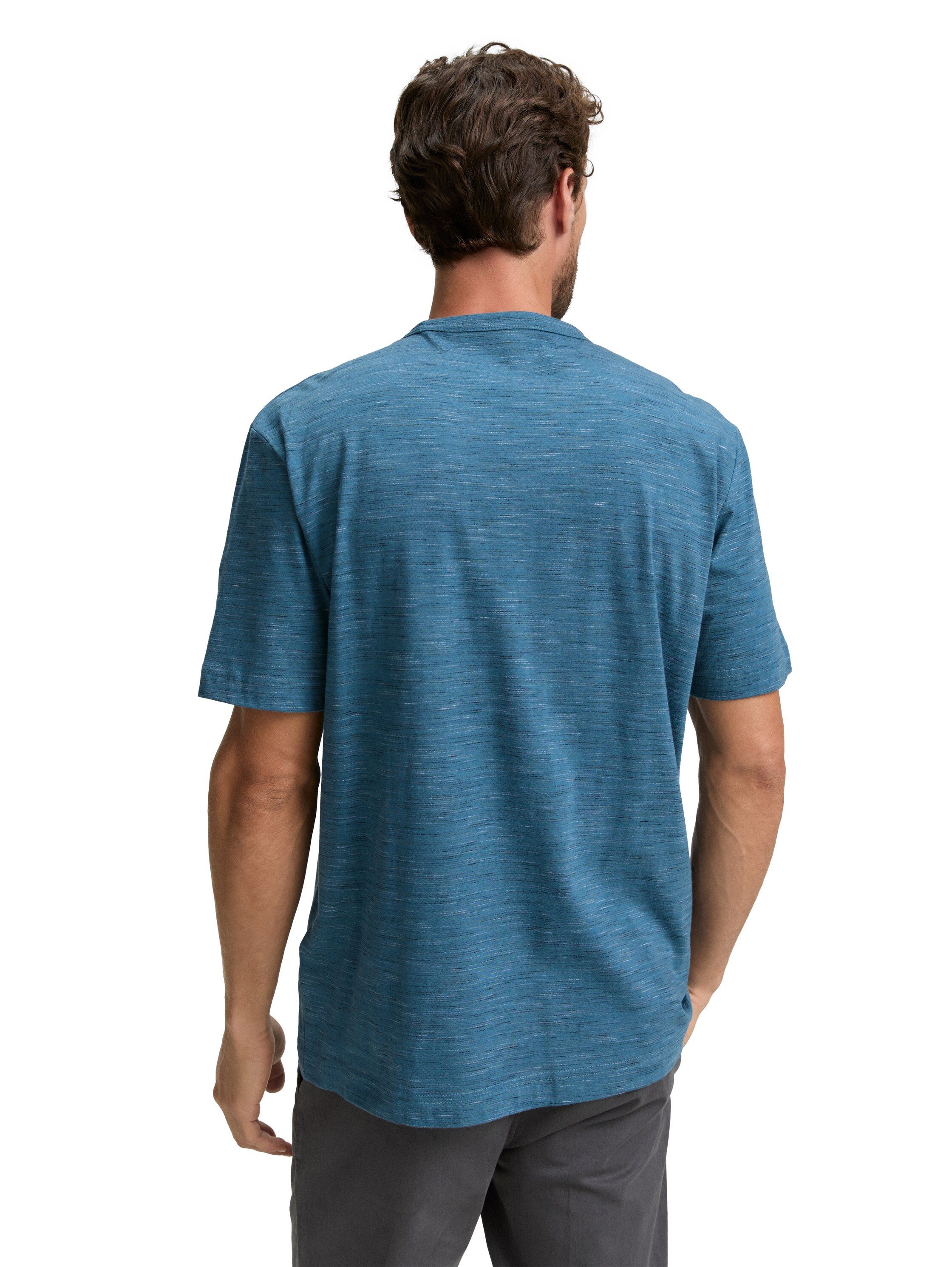 Tom Tailor Shirt met ronde hals in gemêleerde look