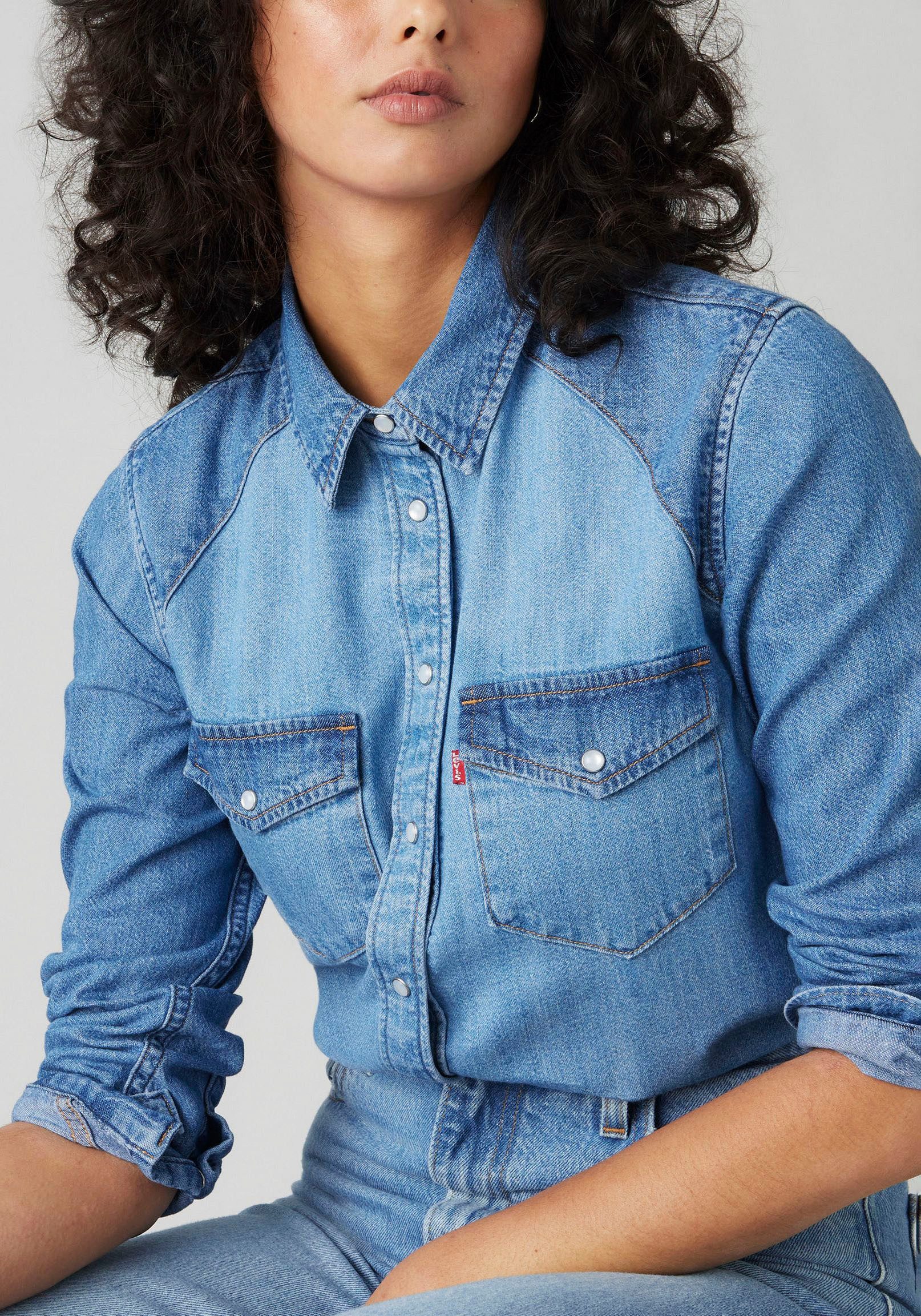 Levi's® Jeans blouse ESSENTIAL WESTERN met borstzakken met drukknopen