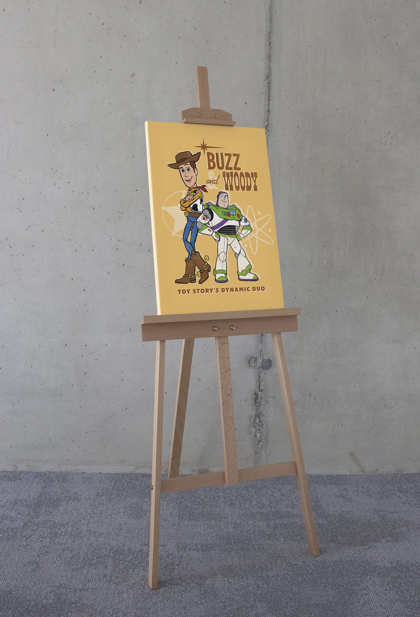 Komar Artprint op linnen Disney and Pixar Toy Story Buzz and Woody 400 x 260 cm (breedte x hoogte) - behang, vlies, woonkamer, slaapkamer (1 stuk)