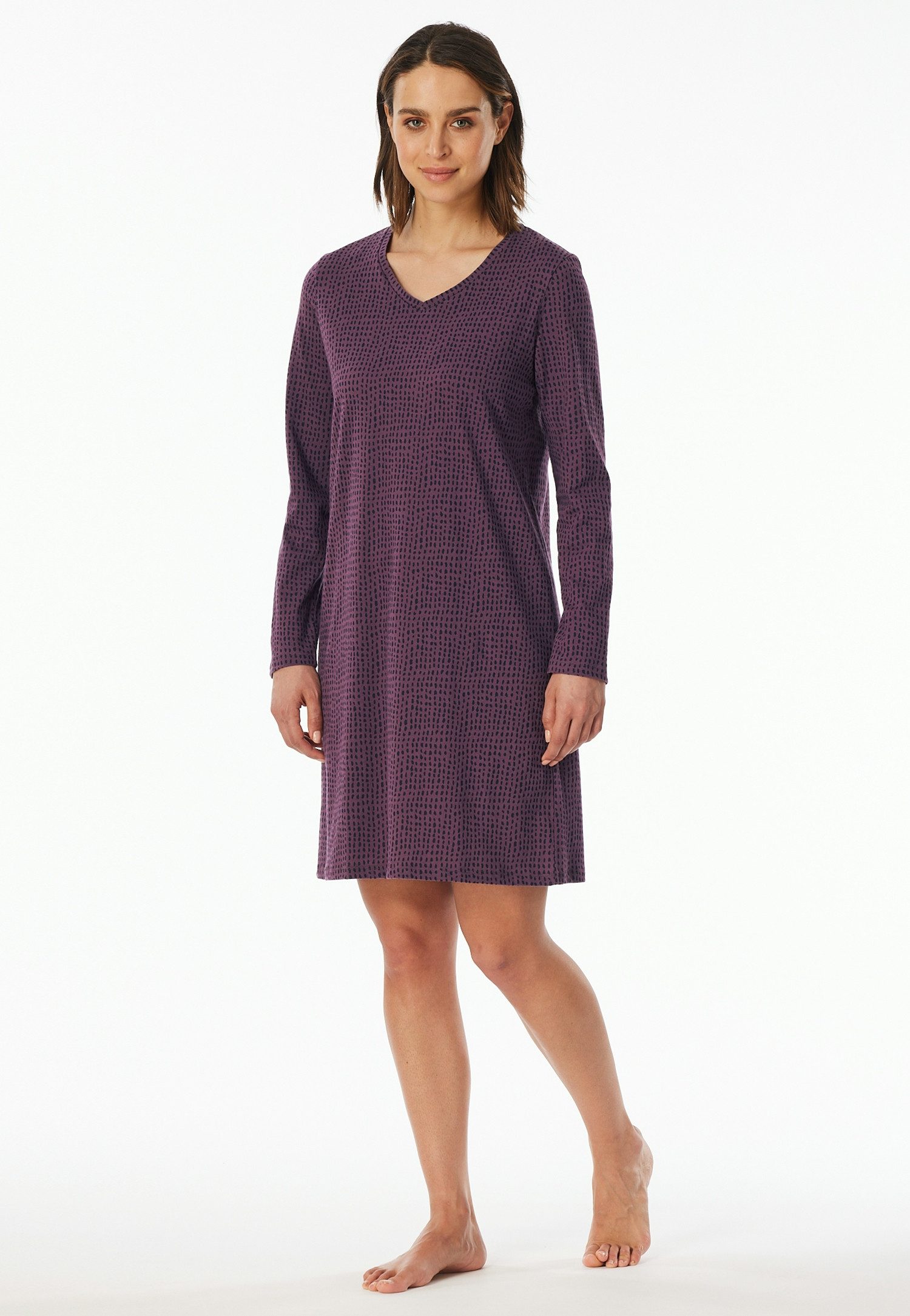 uncover by SCHIESSER Nachthemd UNCOVER Nightwear Katoen, single jersey kwaliteit, V-hals, zacht, ademend (0)